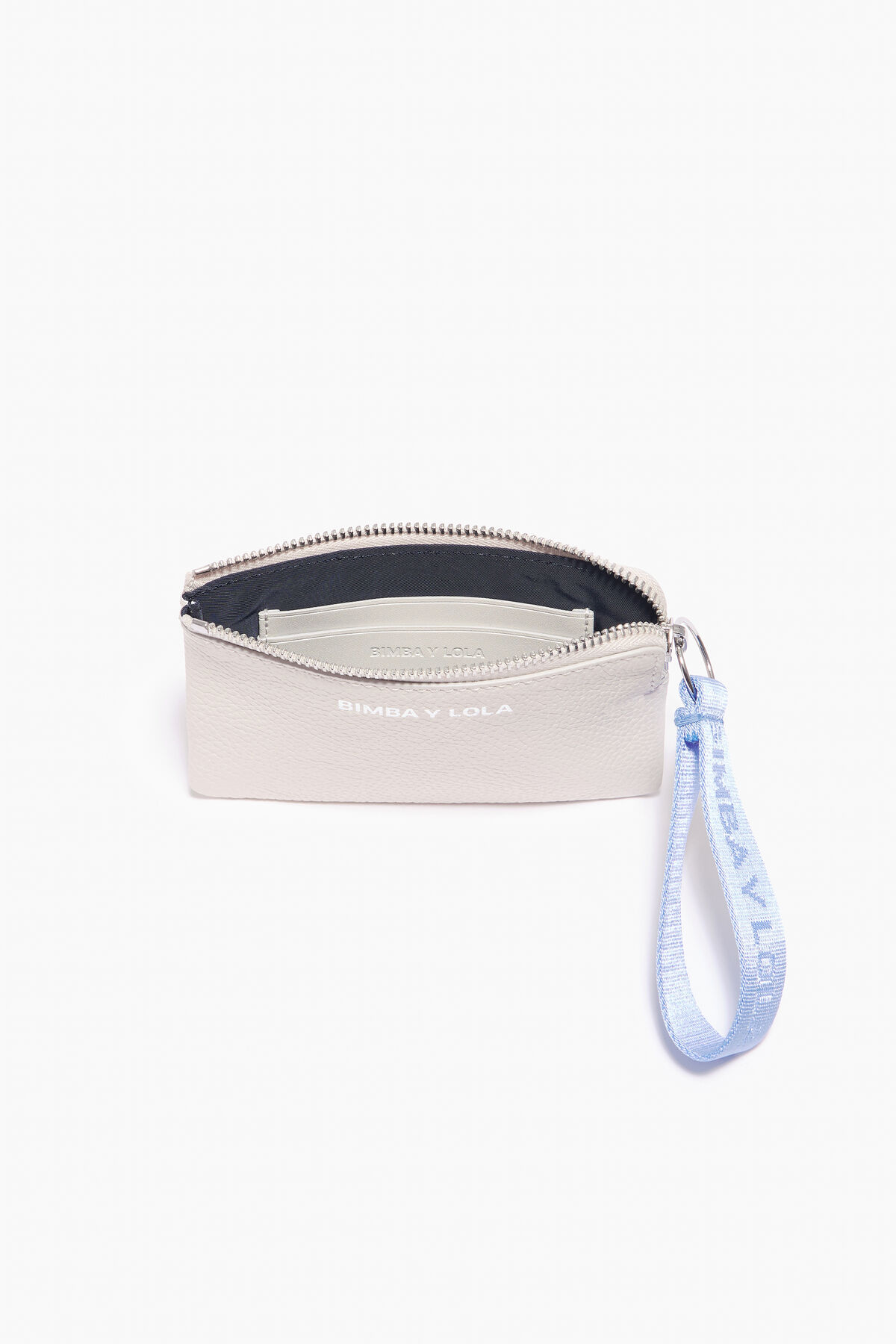 Monedero curvo piel blanco