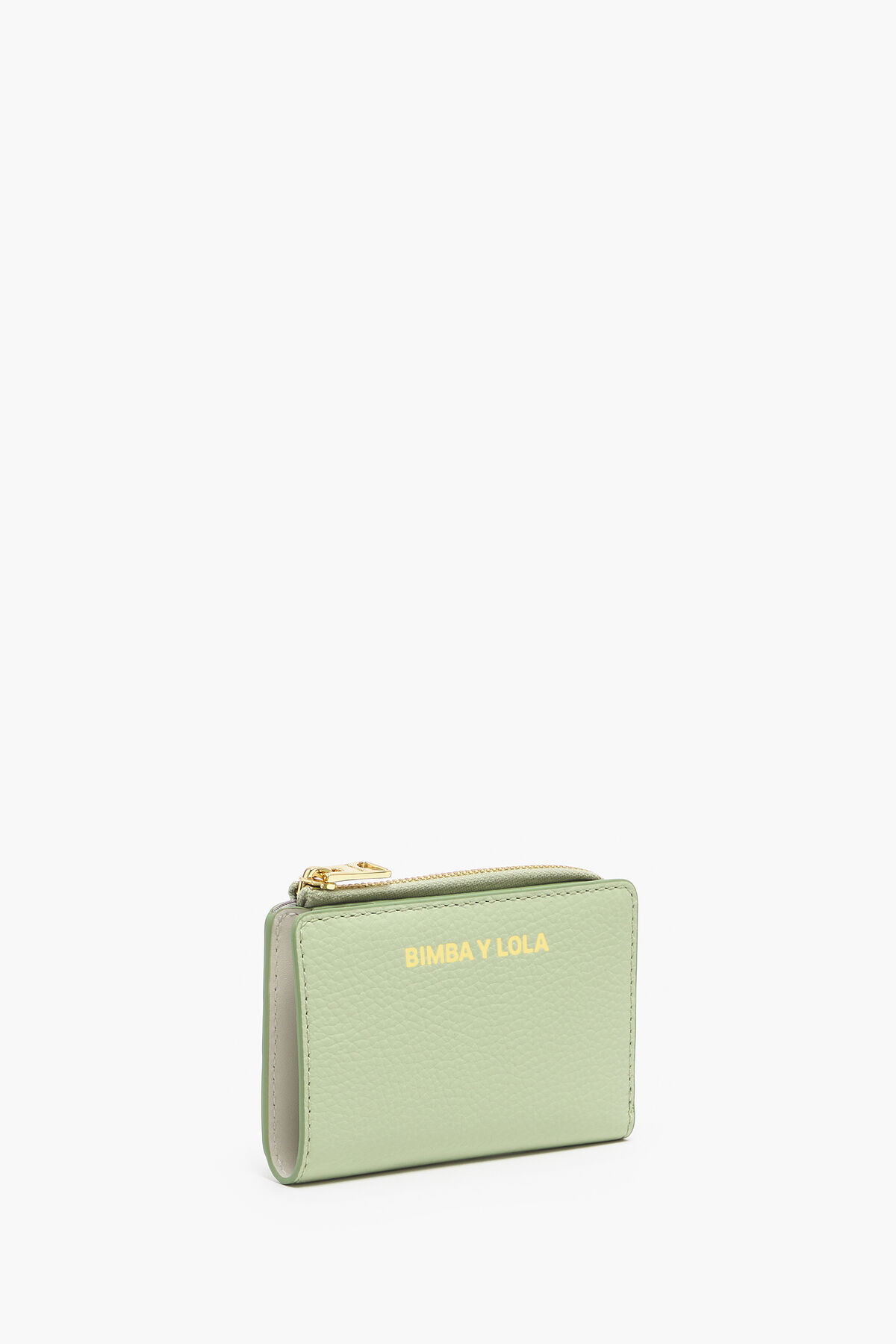 Cartera rectangular piel verde pastel