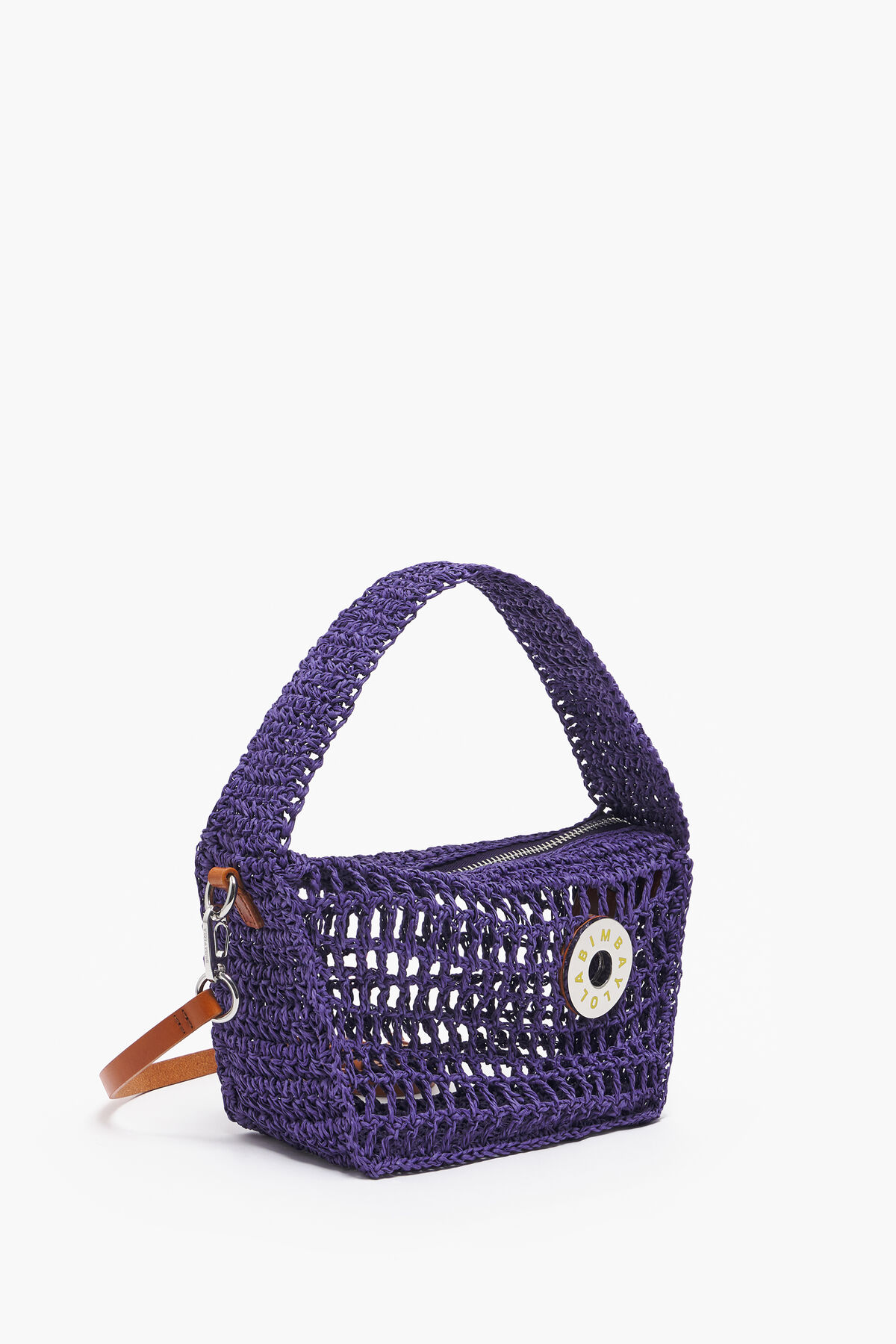 Bolso hobo S rafia púrpura