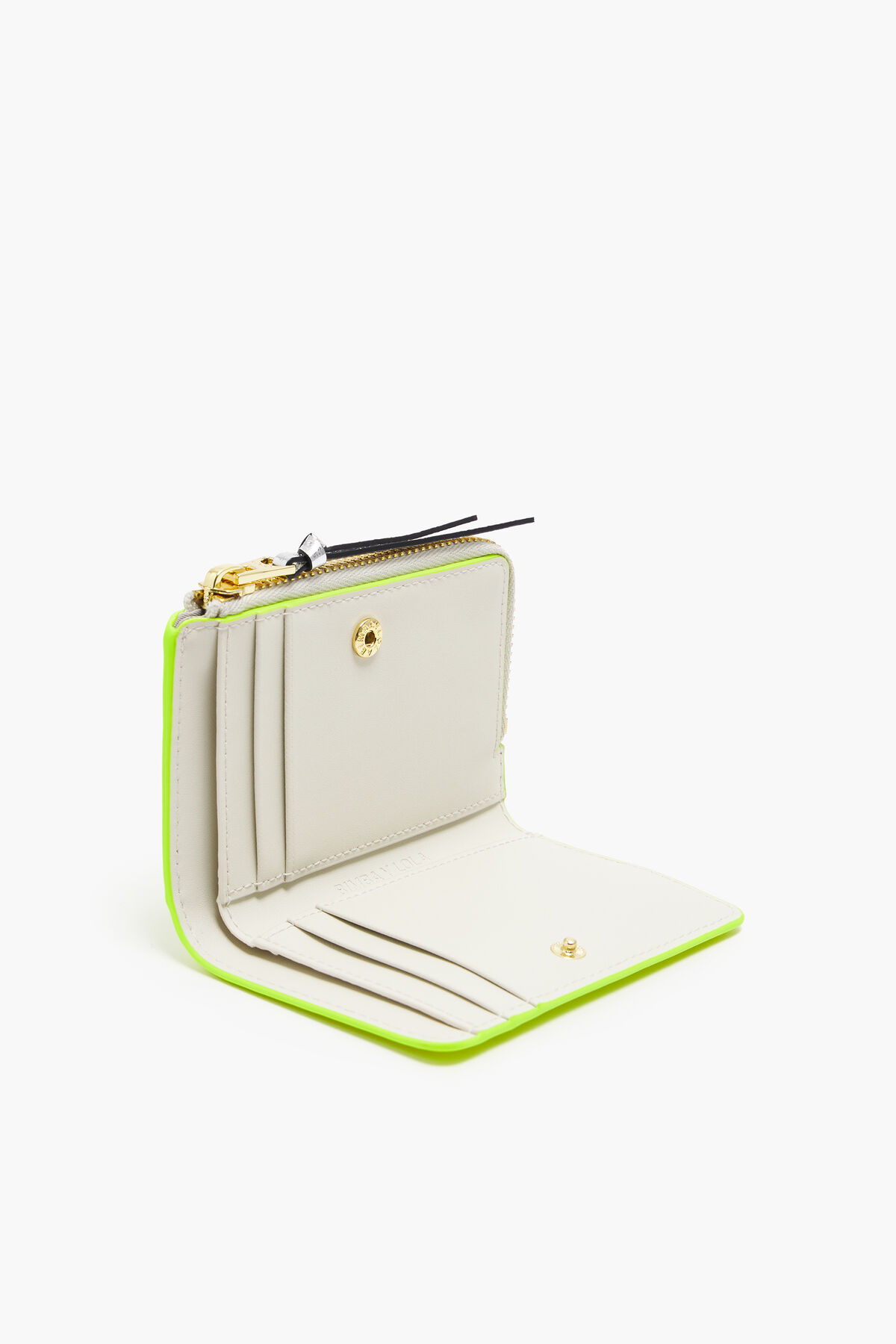 Cartera rectangular piel amarillo neón