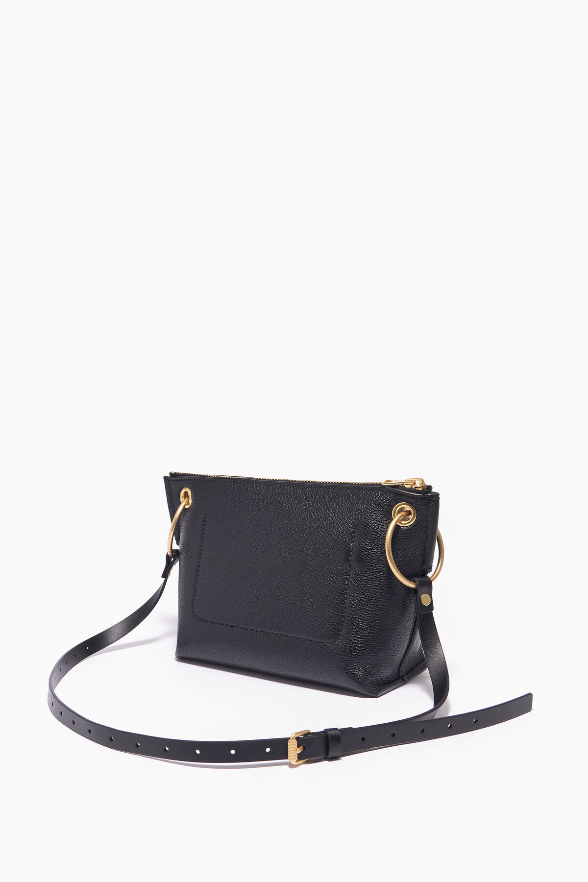 Bolso bandolera M piel negro