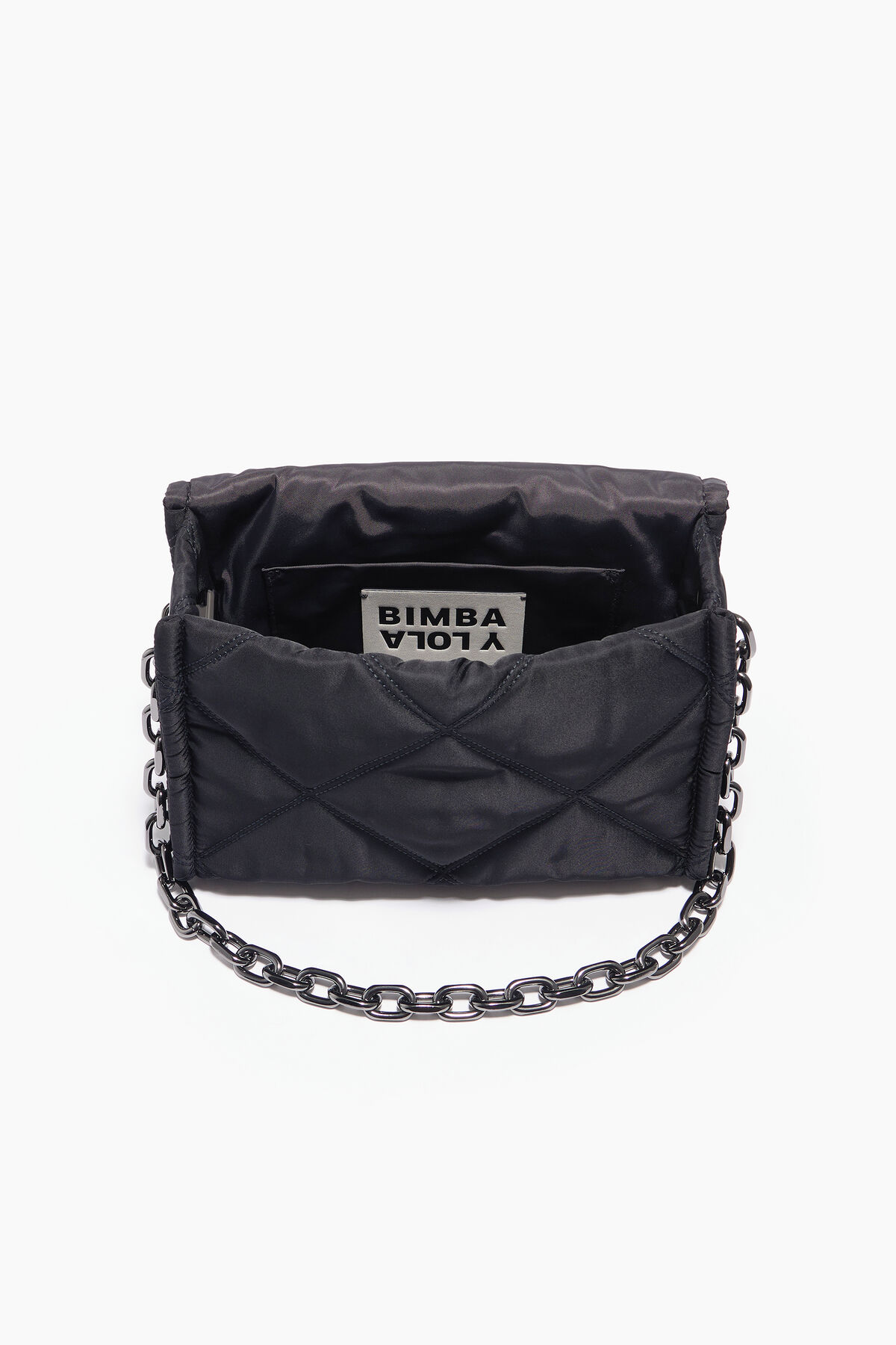 Bolso bandolera M nylon solapa negro