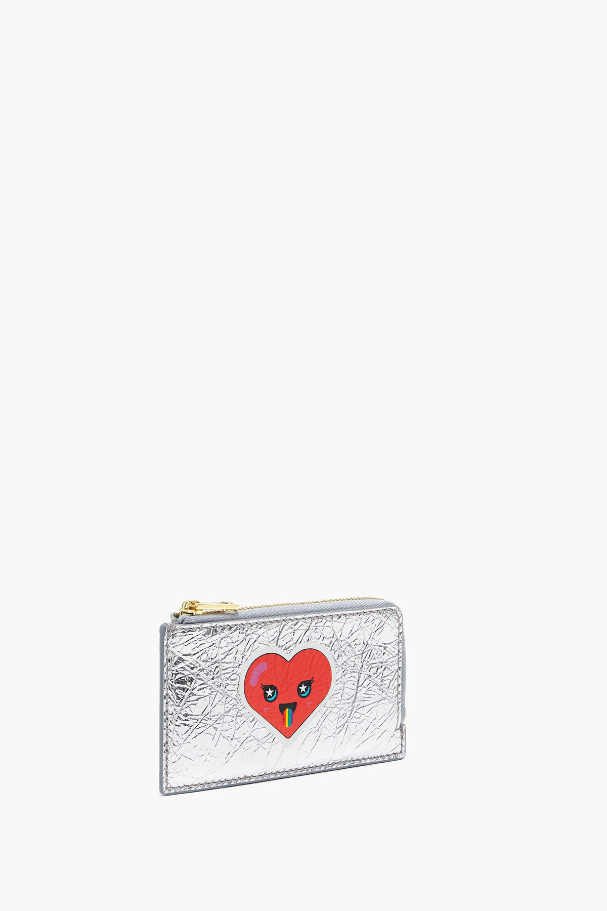 Monedero rectangular piel plata