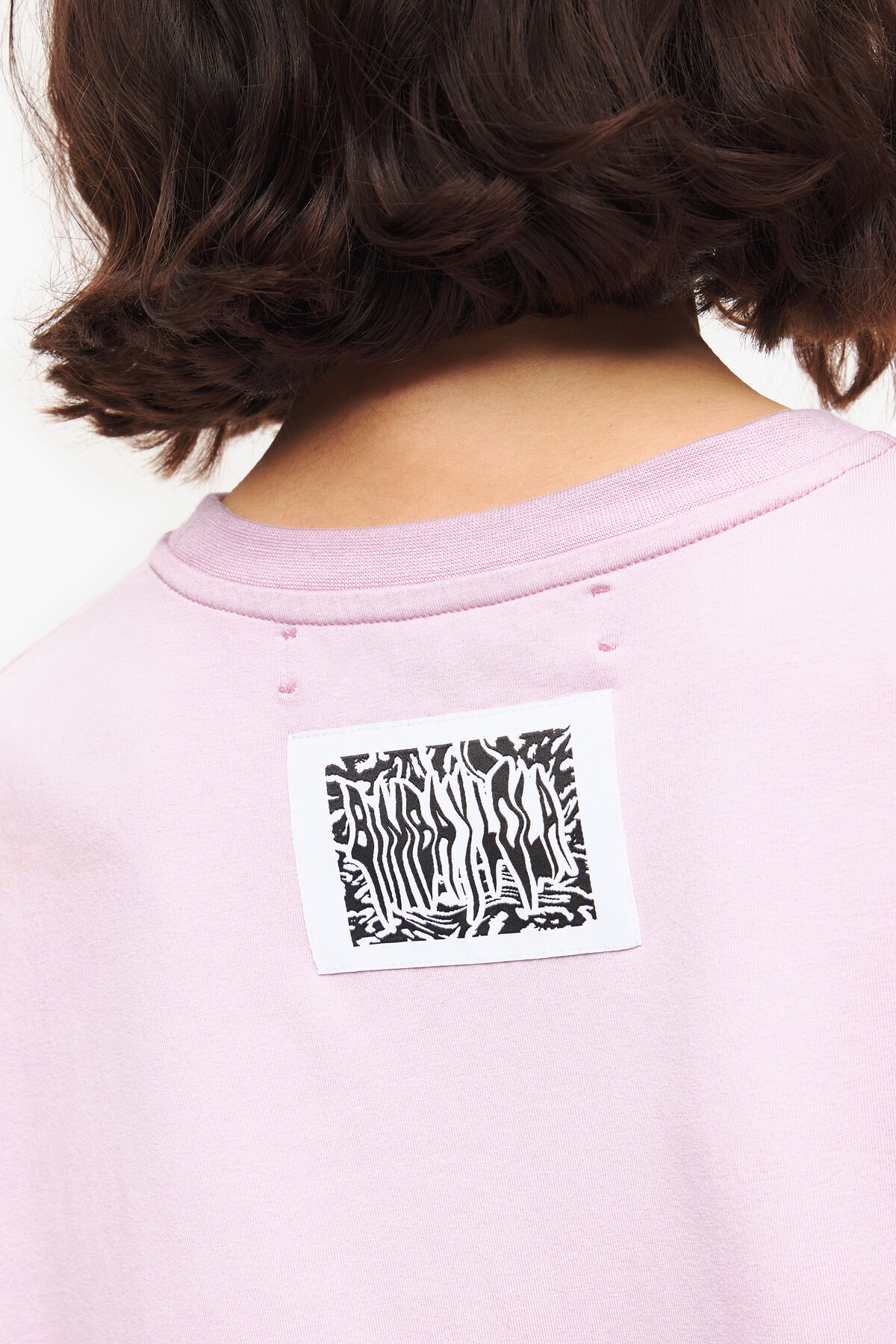 Vestido camiseta print Spray Flowers rosa claro