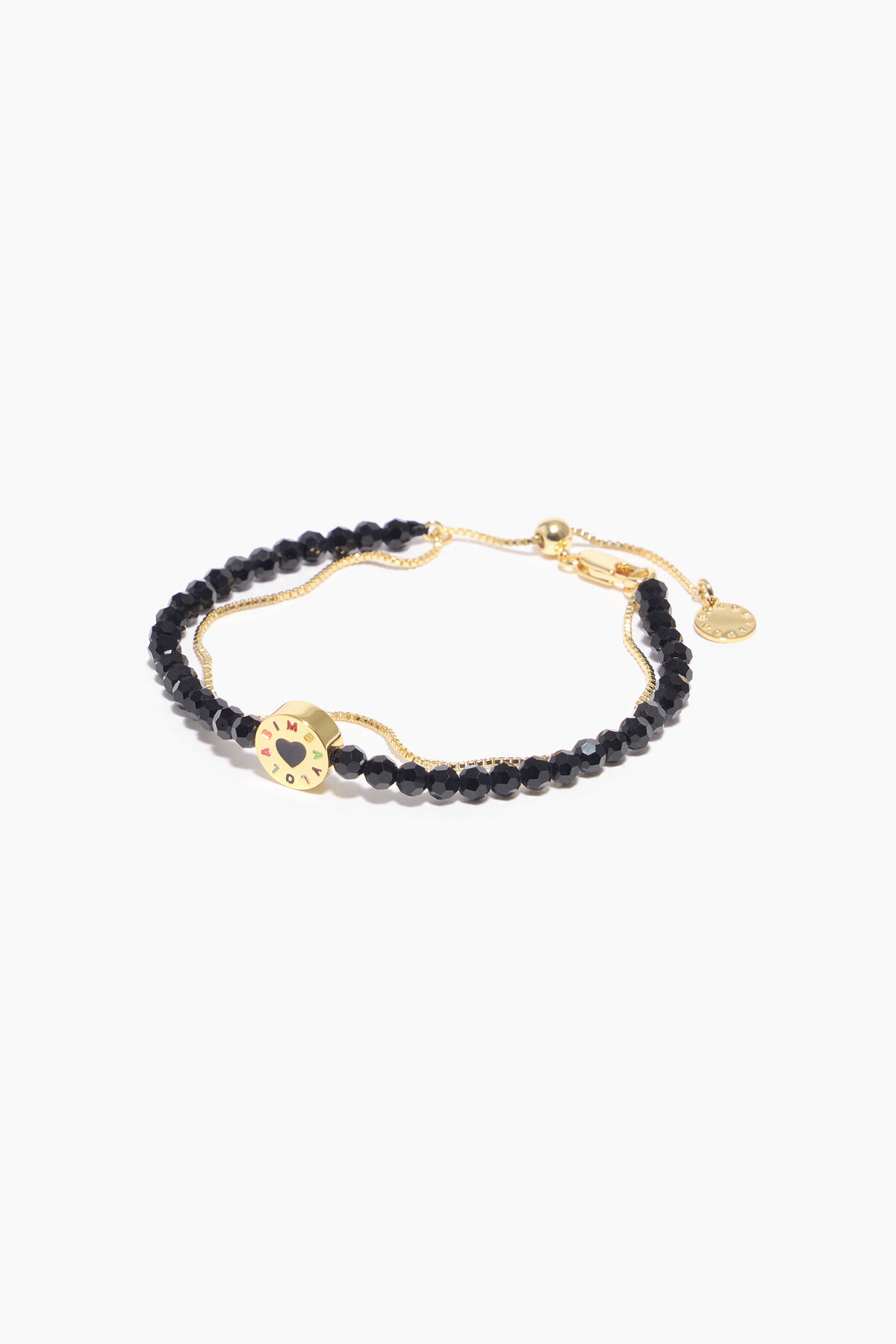 Pulsera doble cristales negra