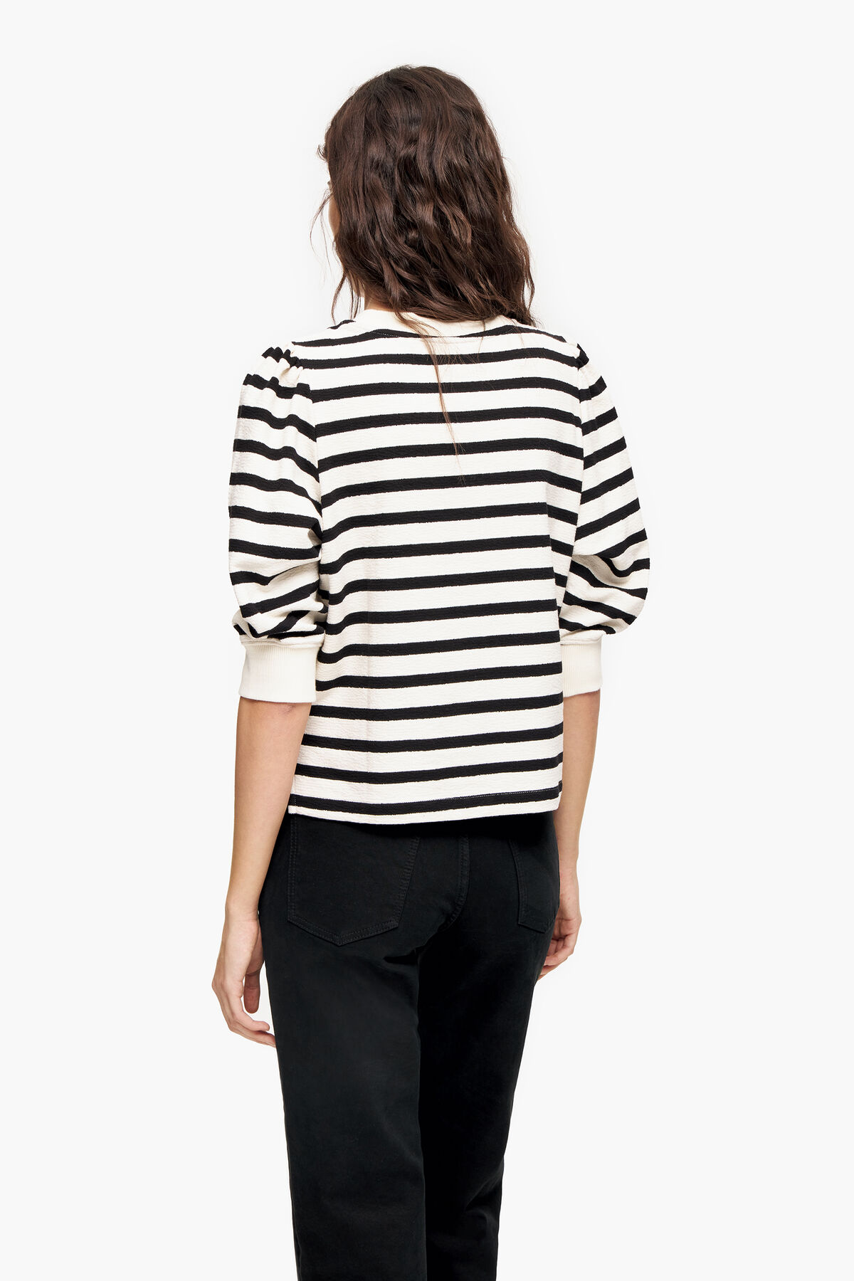 Sudadera logo Lola rayas blanca