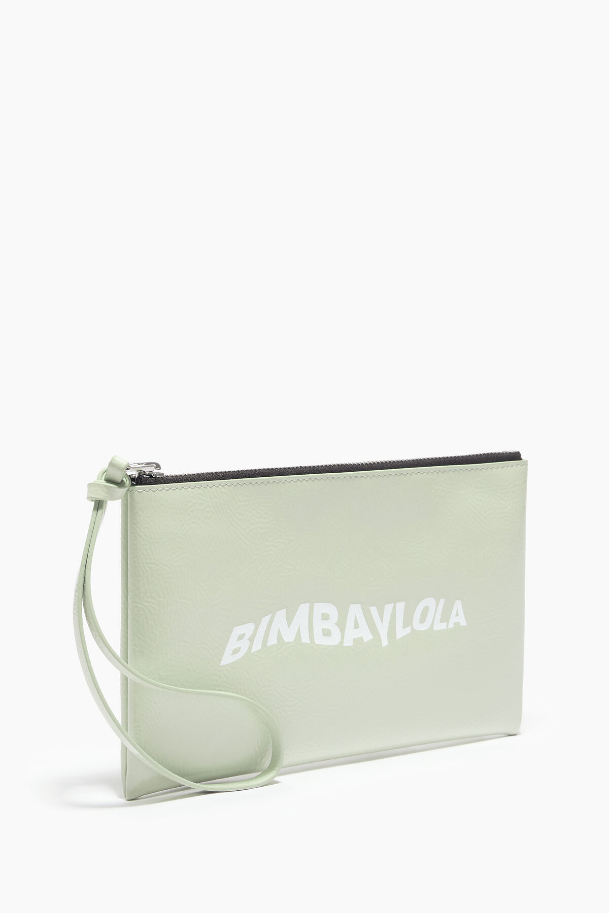 Neceser plano charol gris claro