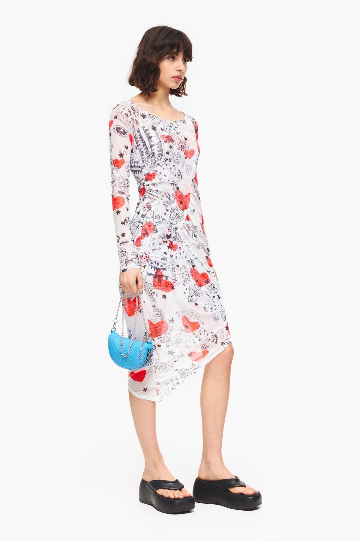 Vestido ajustado midi print Nickname Heart