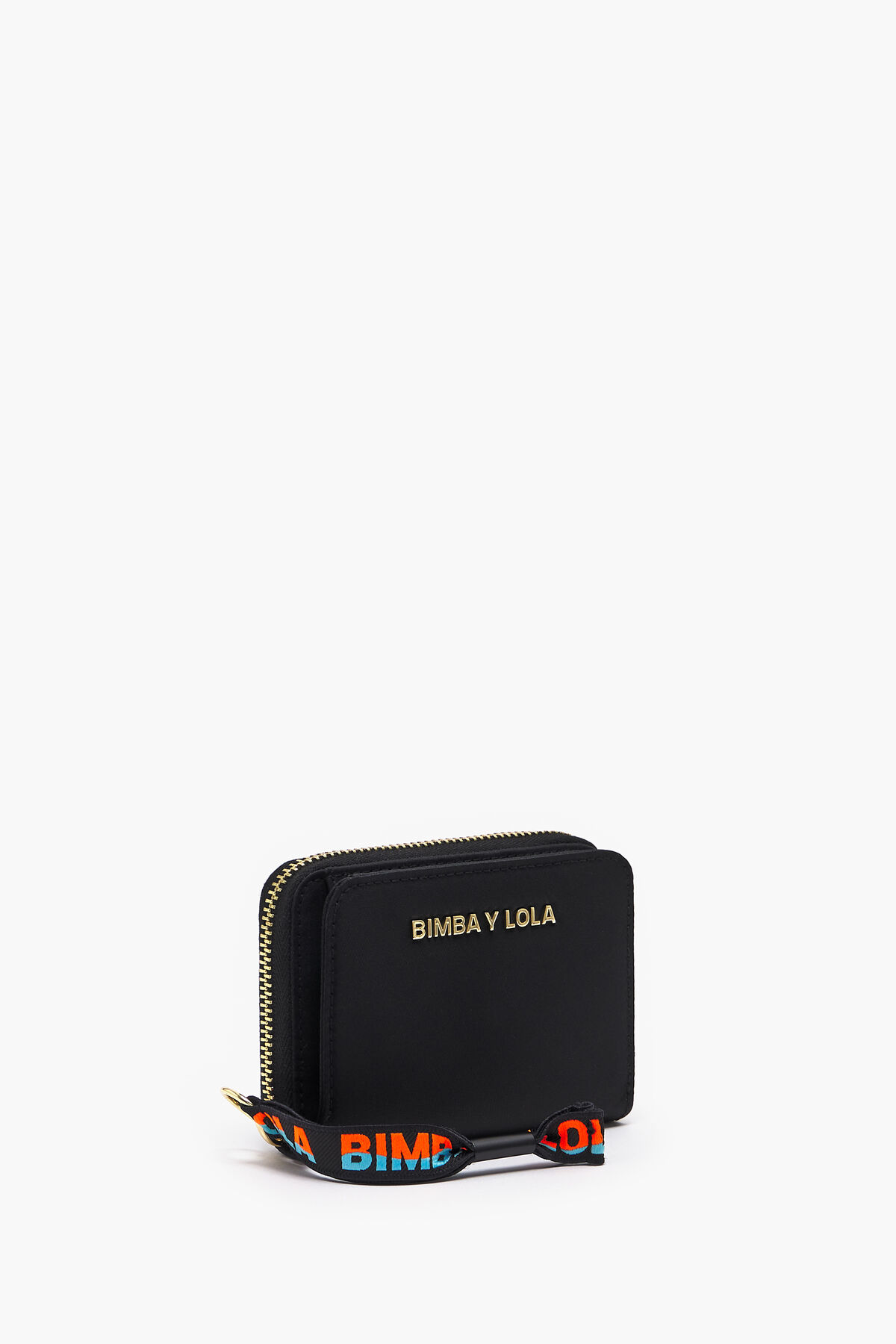 Cartera solapa nylon negra