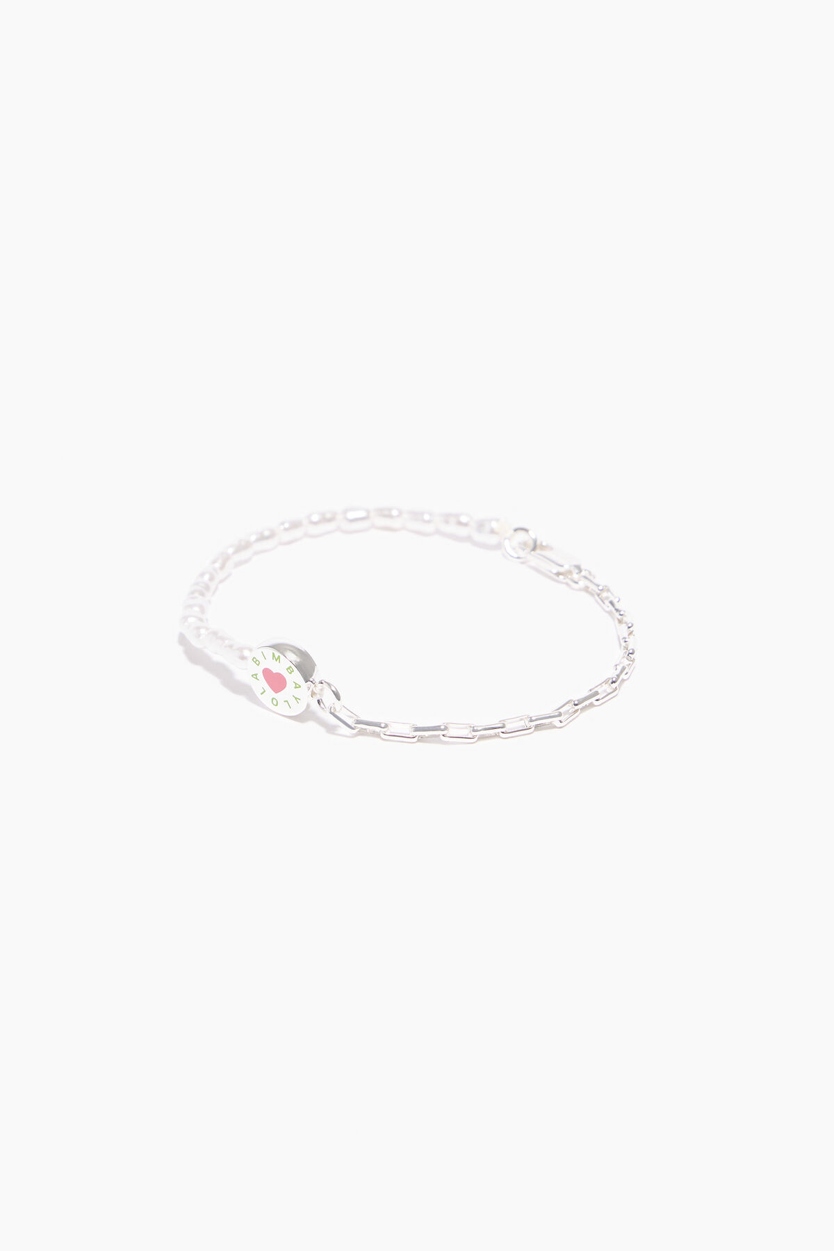Pulsera perlas cadena rosa