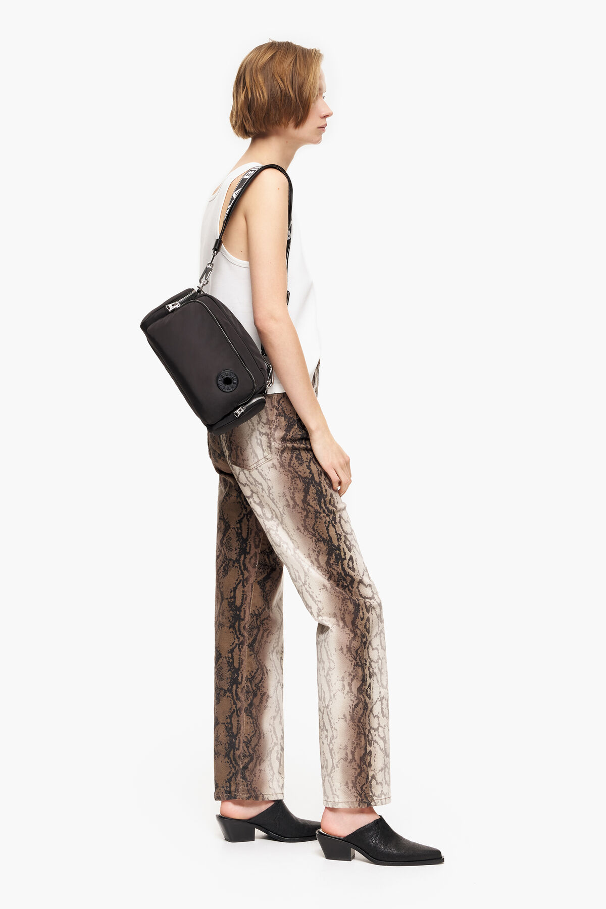 Bolso bandolera M nylon negro