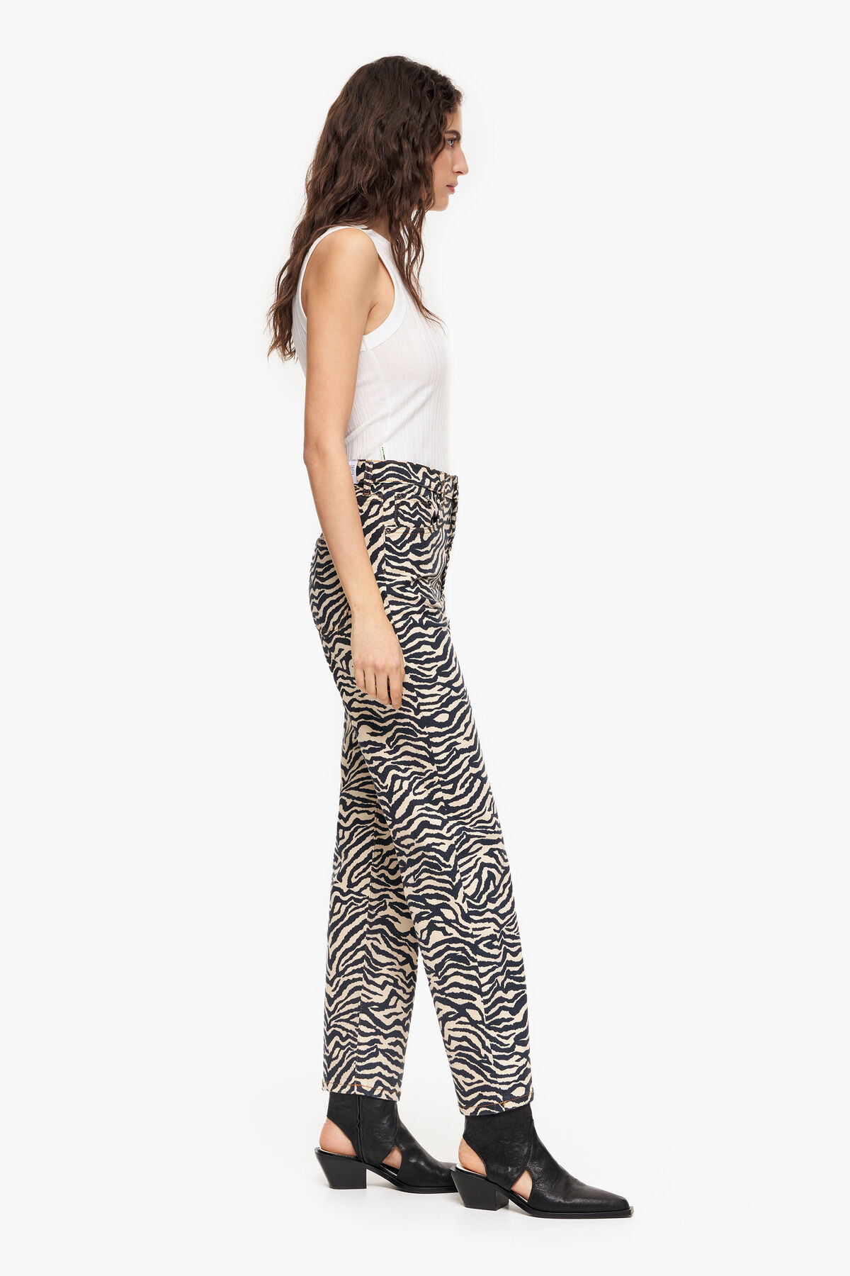 STRAIGHT CROPPED - Vaquero recto print Tiger