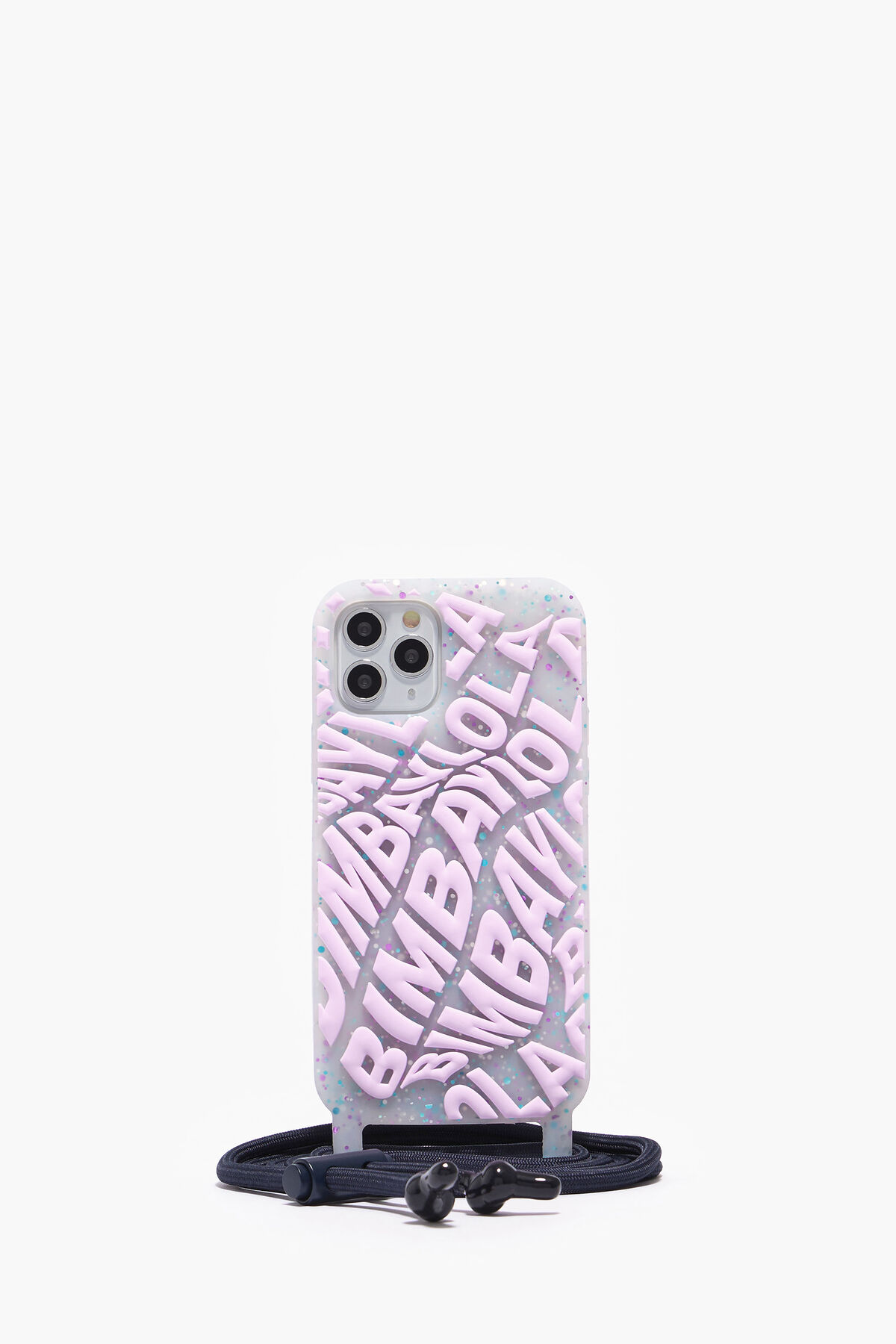 Funda iPhone 12/12 Pro transparente logo lila