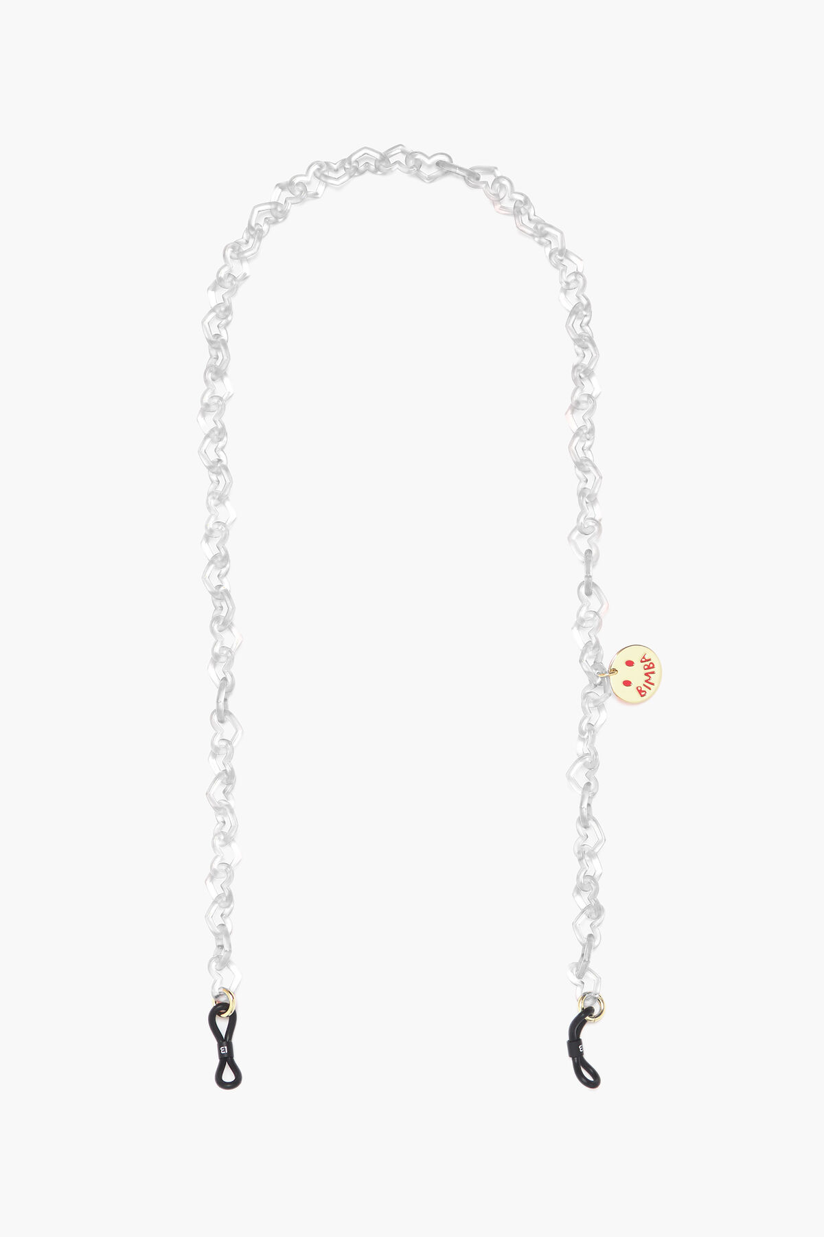 Cadena gafas corazones transparentes