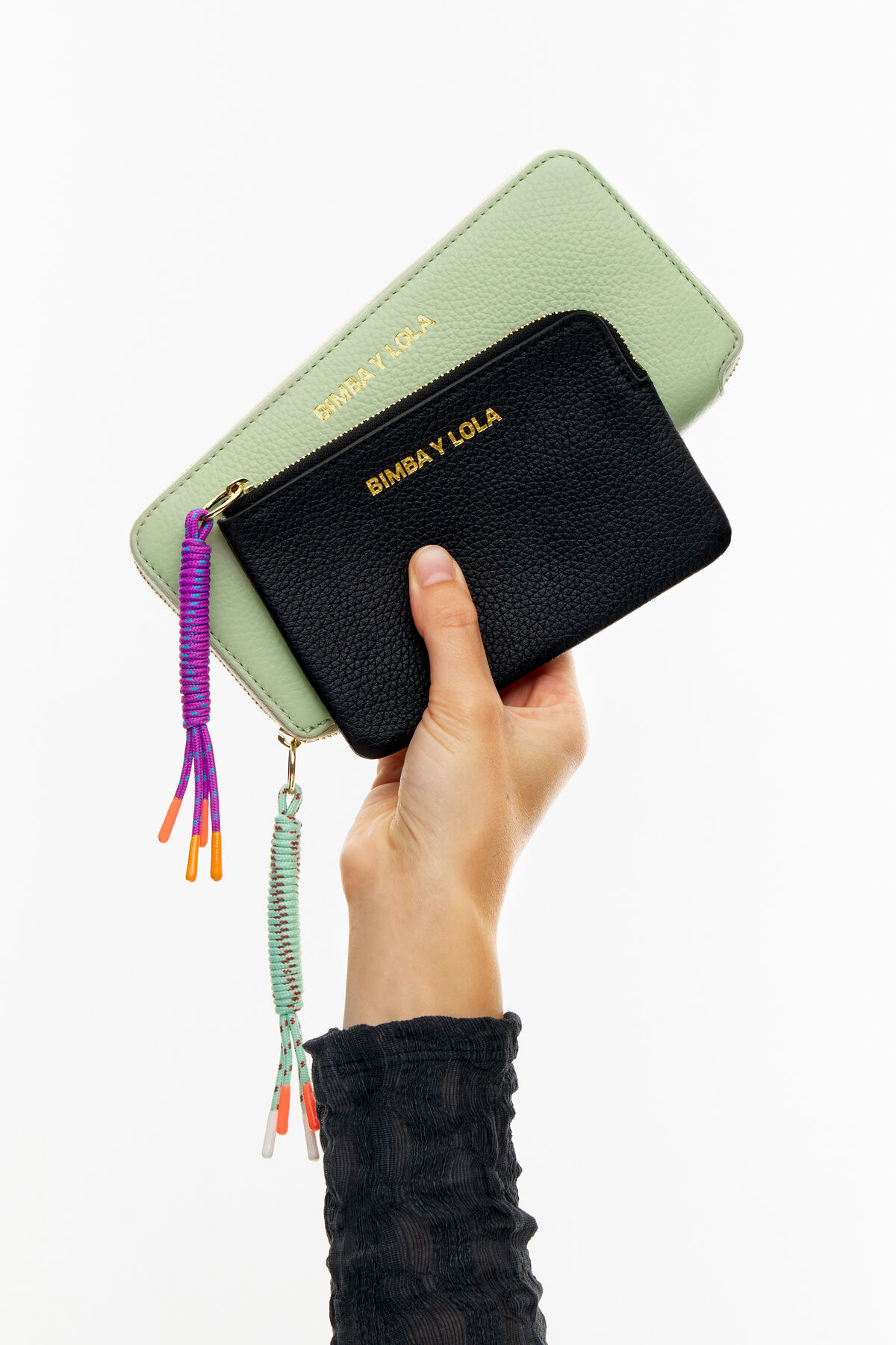 Monedero rectangular piel negro