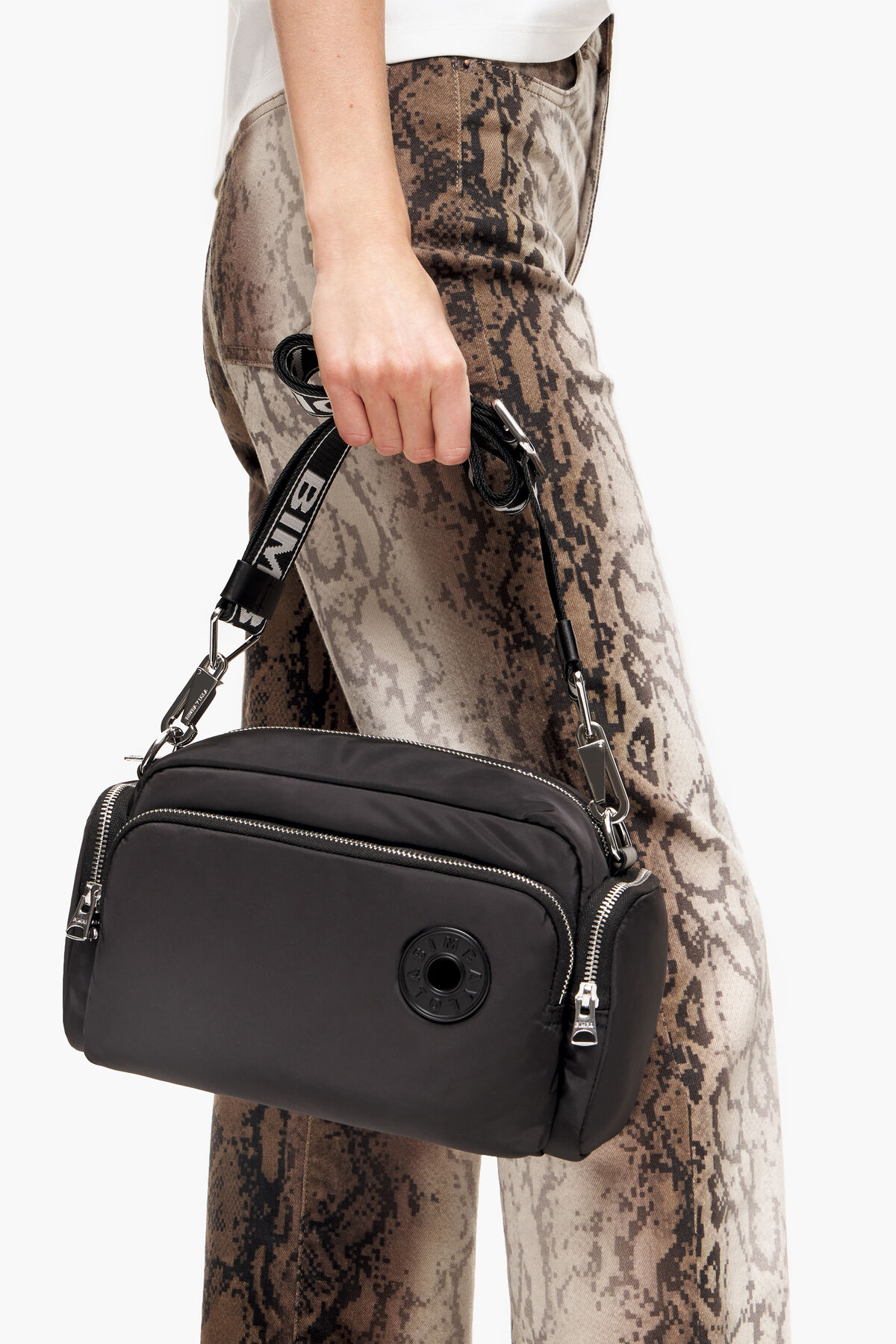 Bolso bandolera M nylon negro