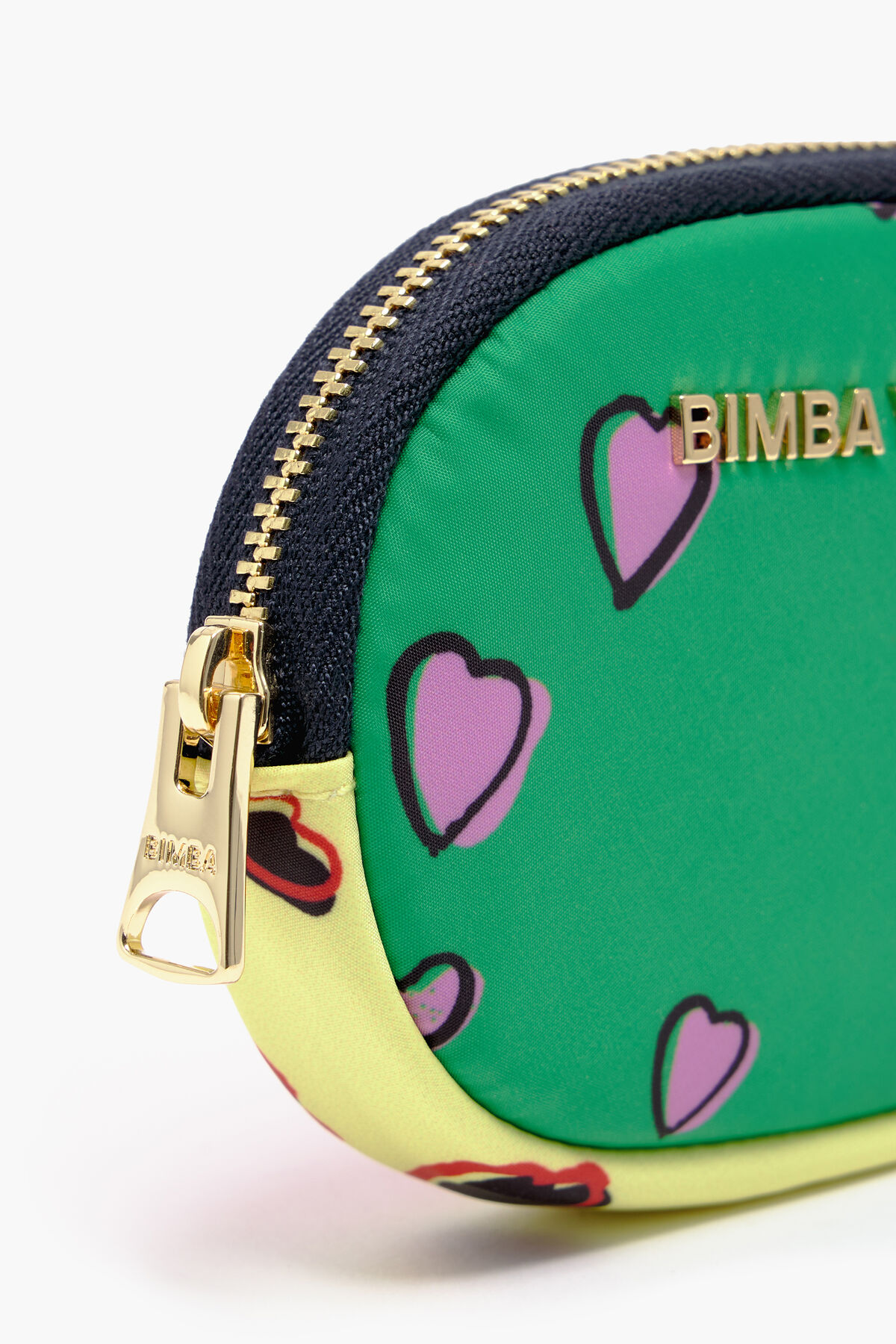 Monedero ovalado print Small Hearts verde