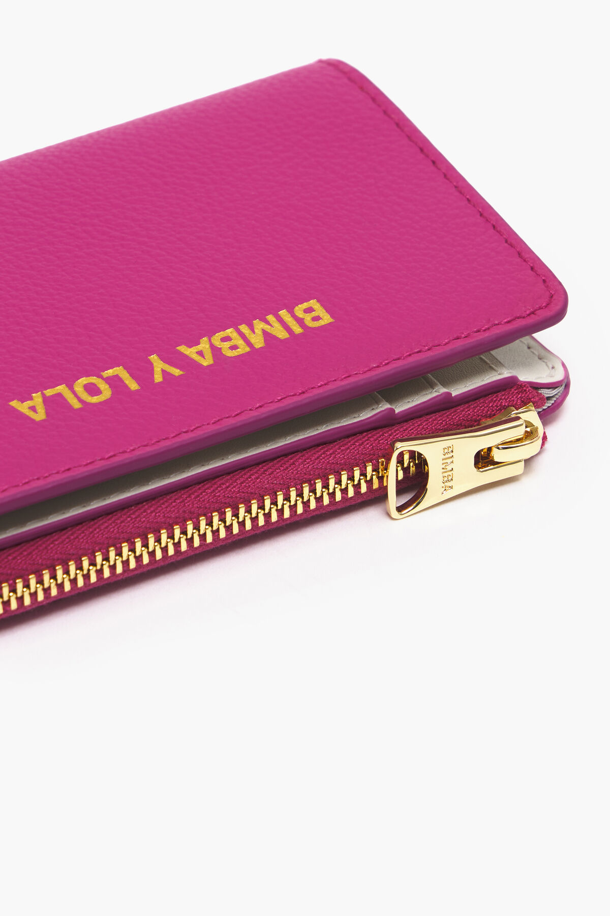 Cartera rectangular piel fucsia