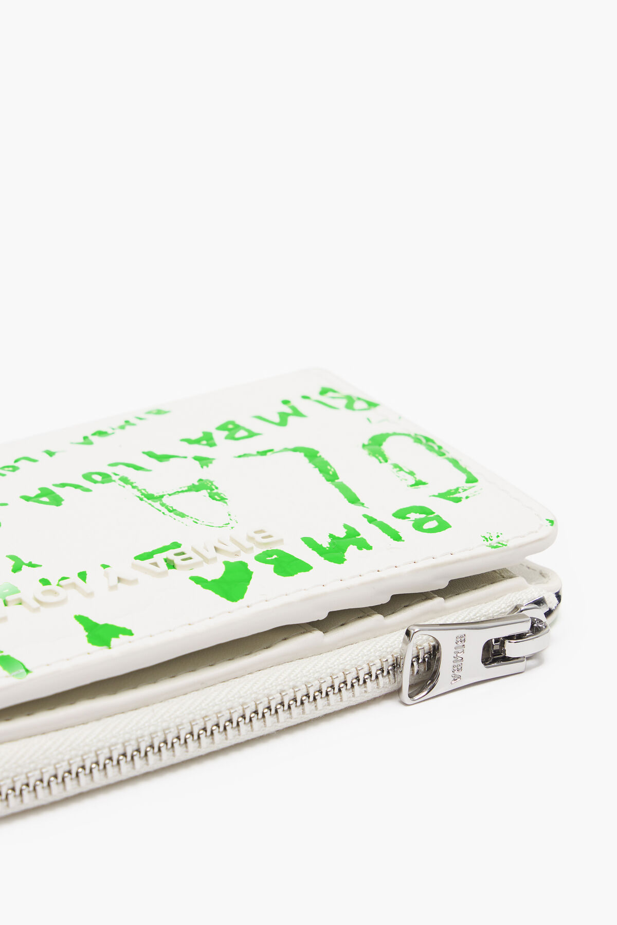 Cartera rectangular cocodrilo print blanca