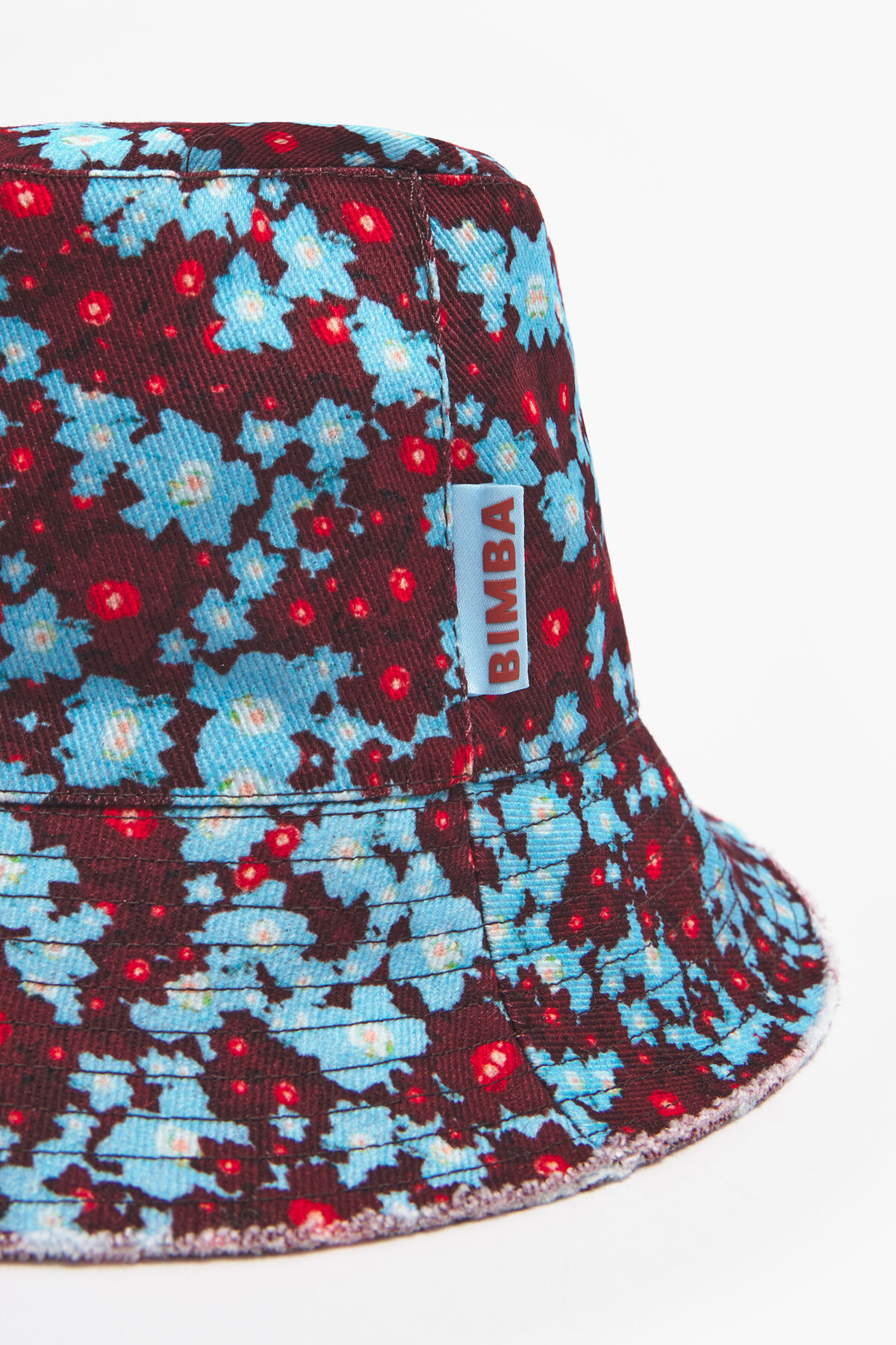 Gorro bucket algodón Flowers Full azul