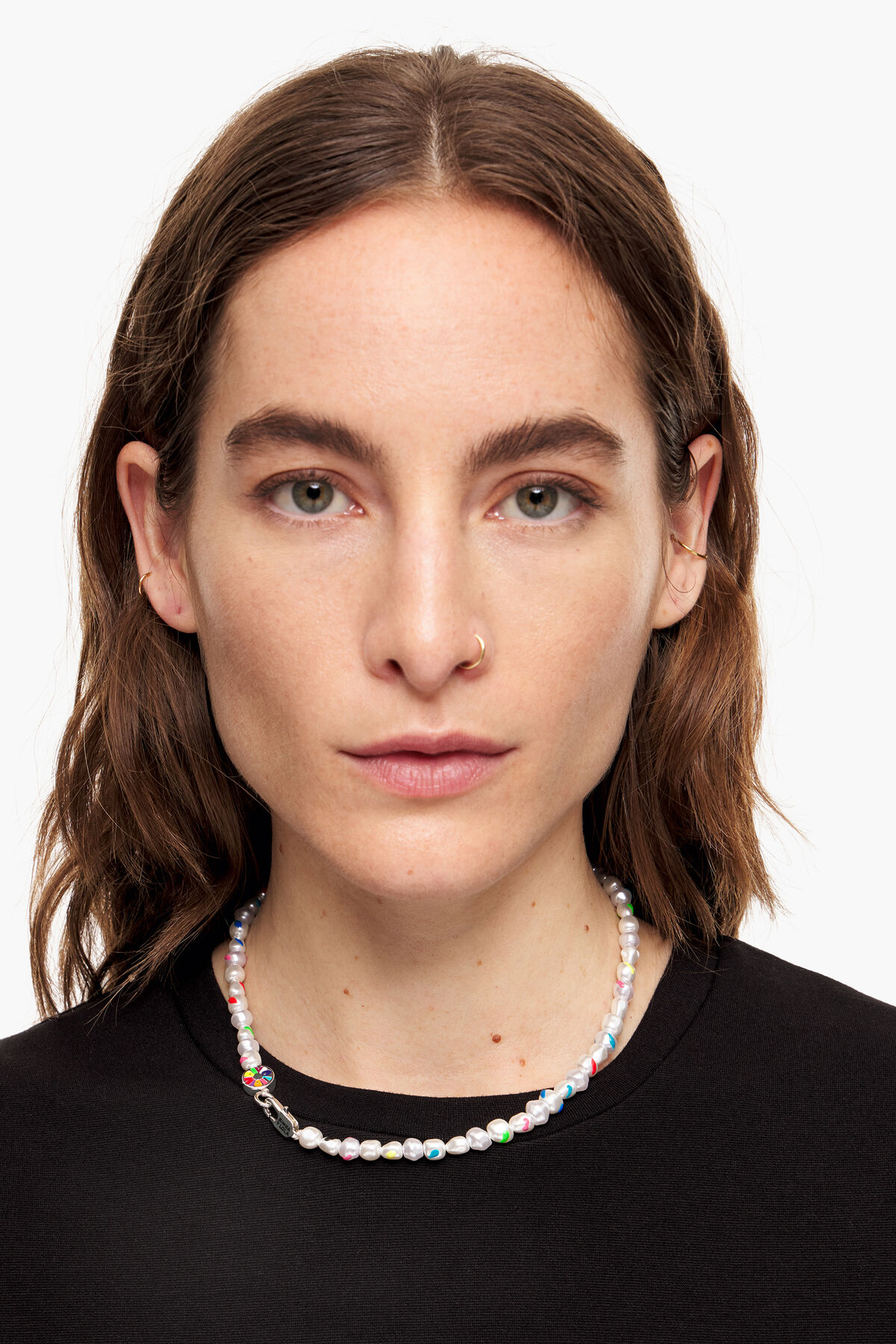 Collar corto perlas multicolores