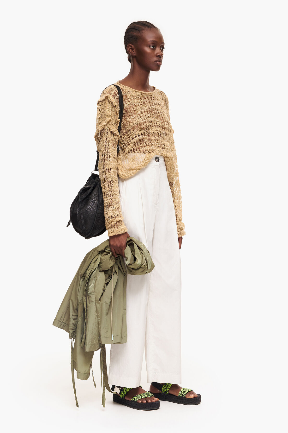 Pantalón popelín gris claro