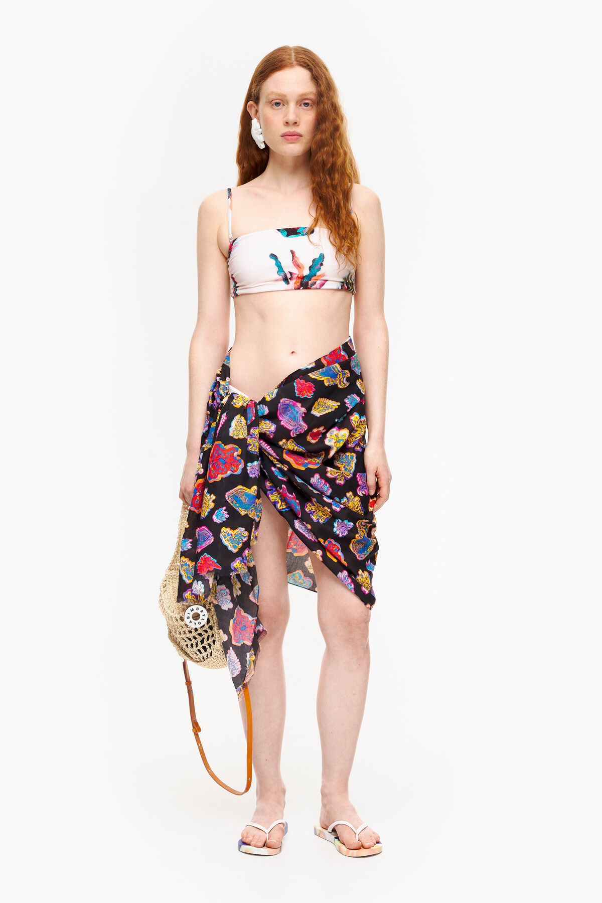 Pareo largo algodón Fish Sea negro