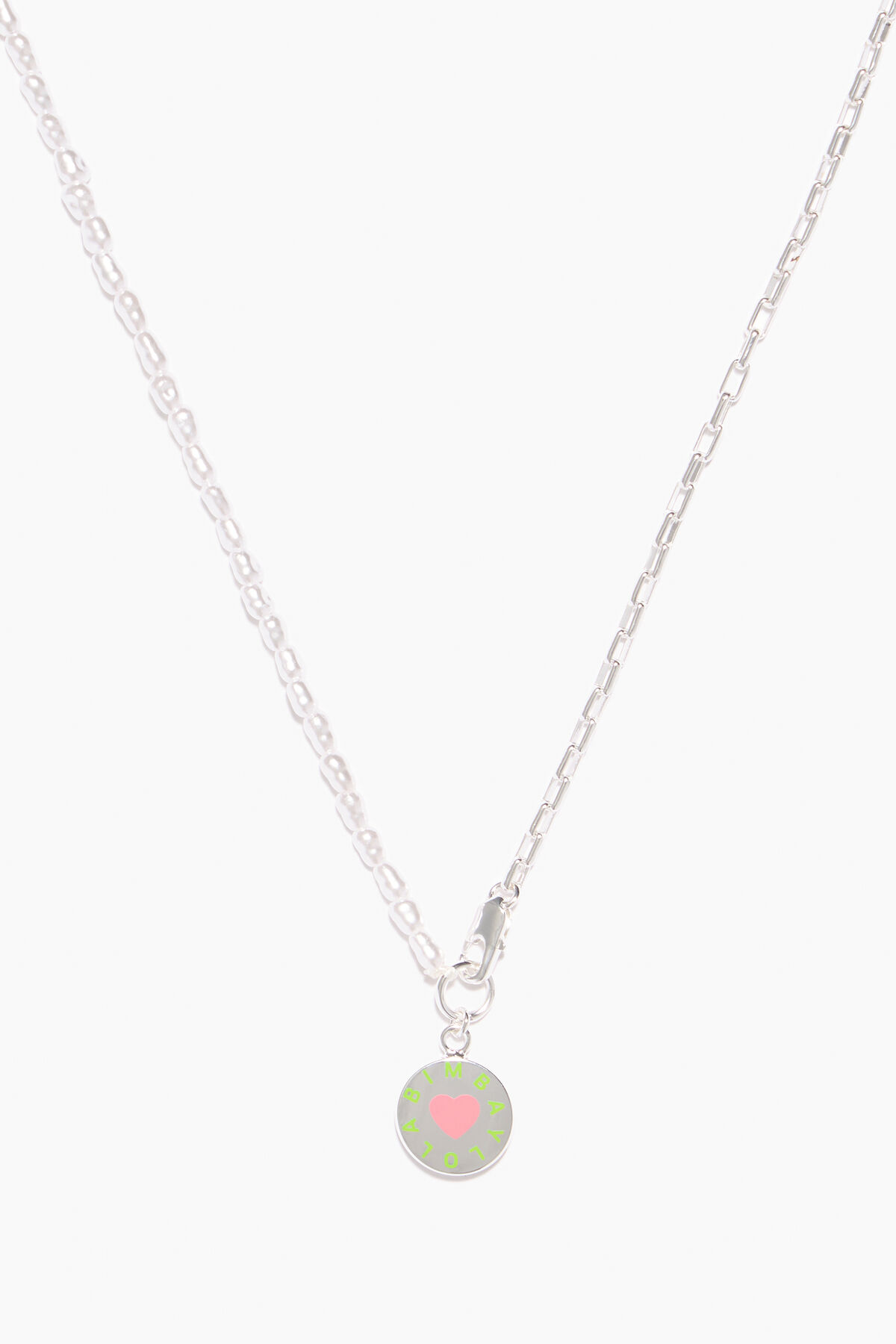 Collar perlas logo rosa