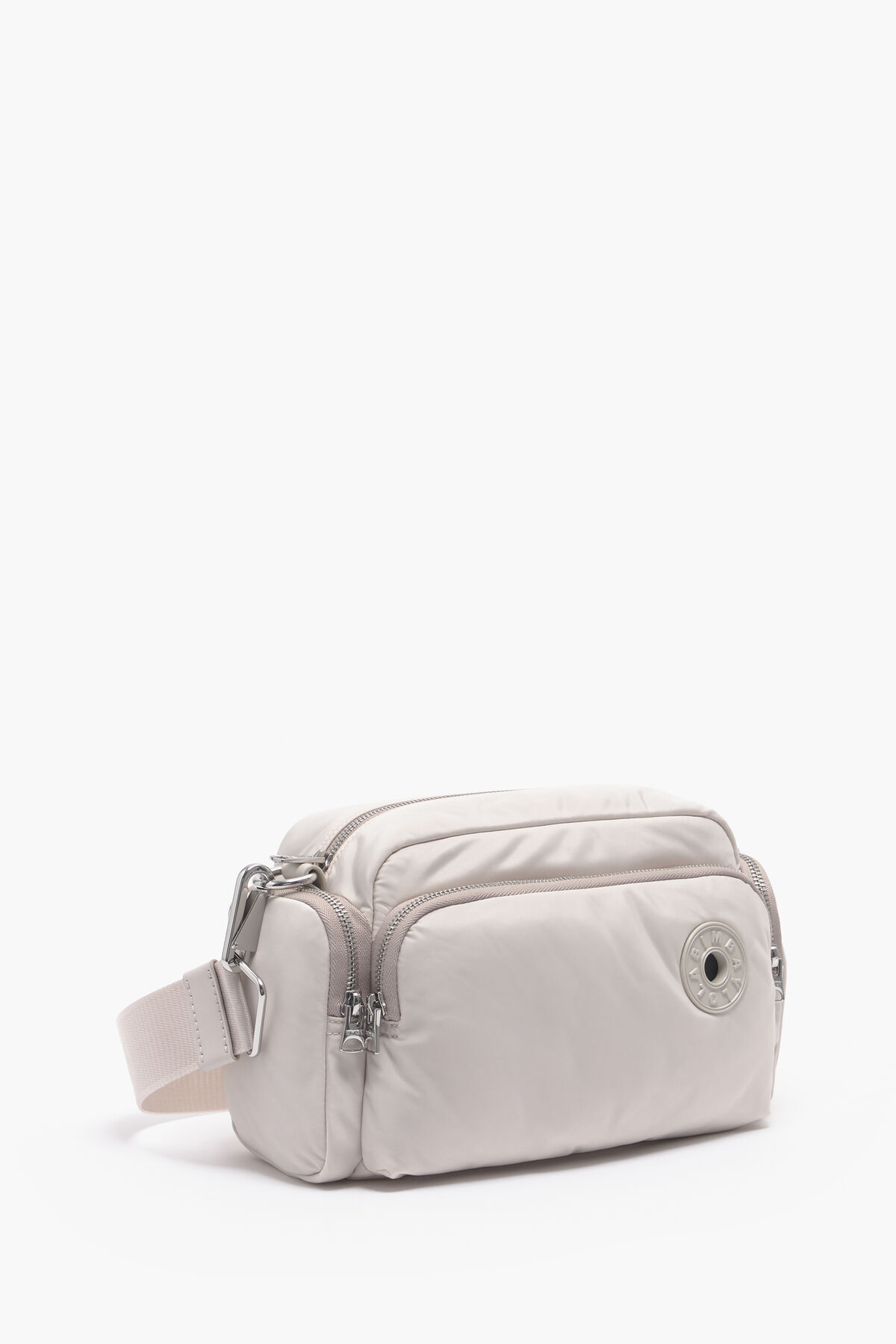 Bolso bandolera M nylon marfil