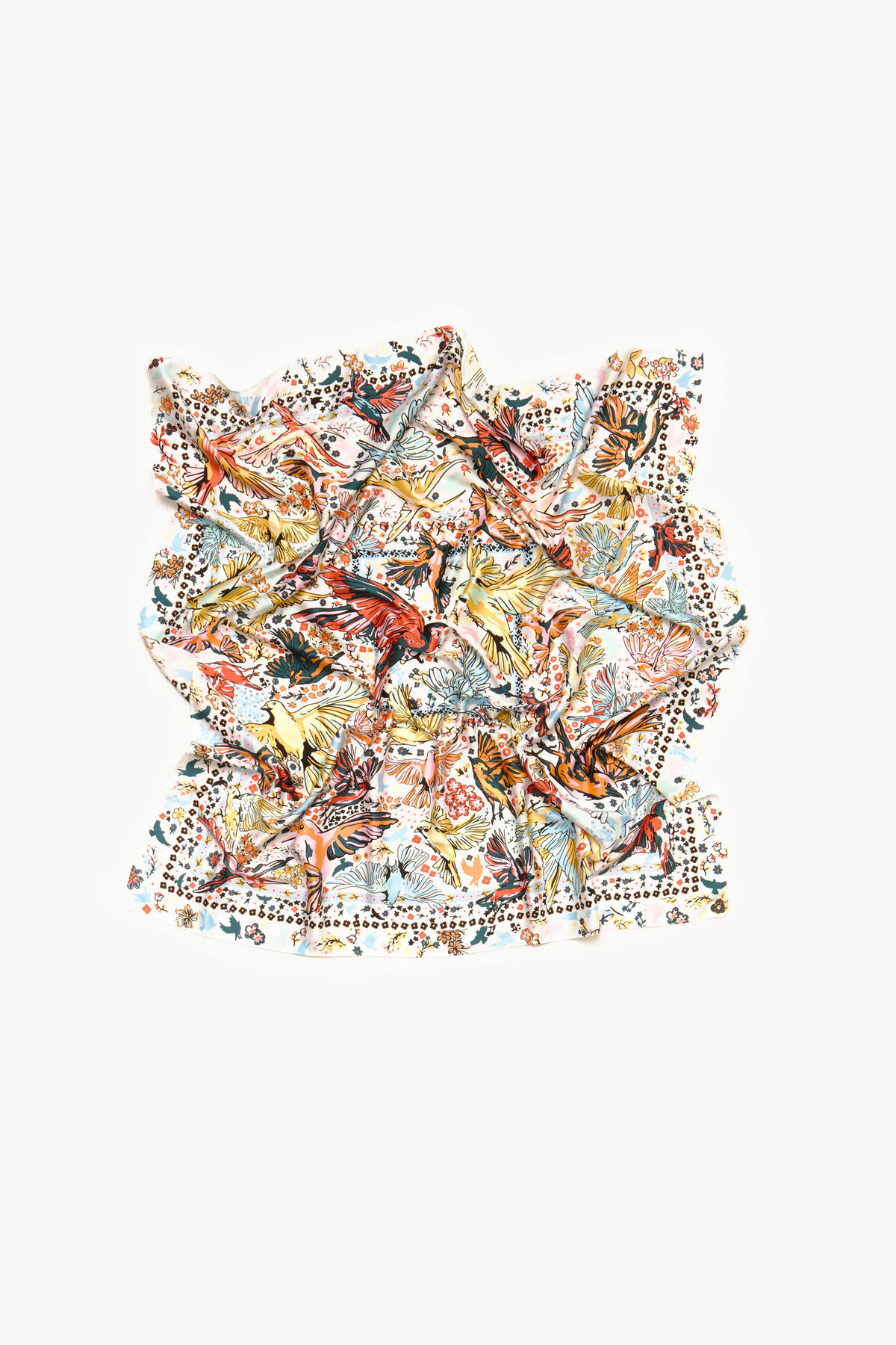 Pañuelo pájaros blanco