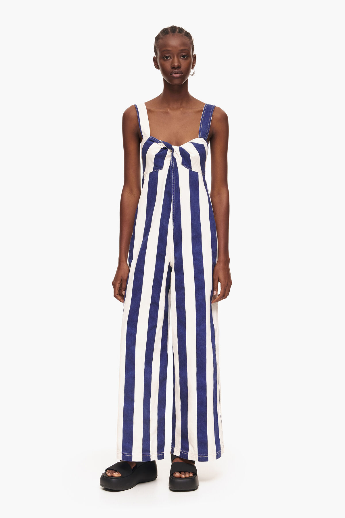 Mono denim rayas azul