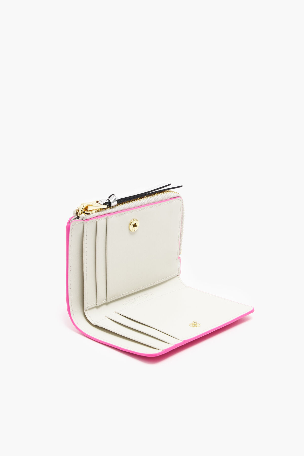 Cartera rectangular piel rosa neón