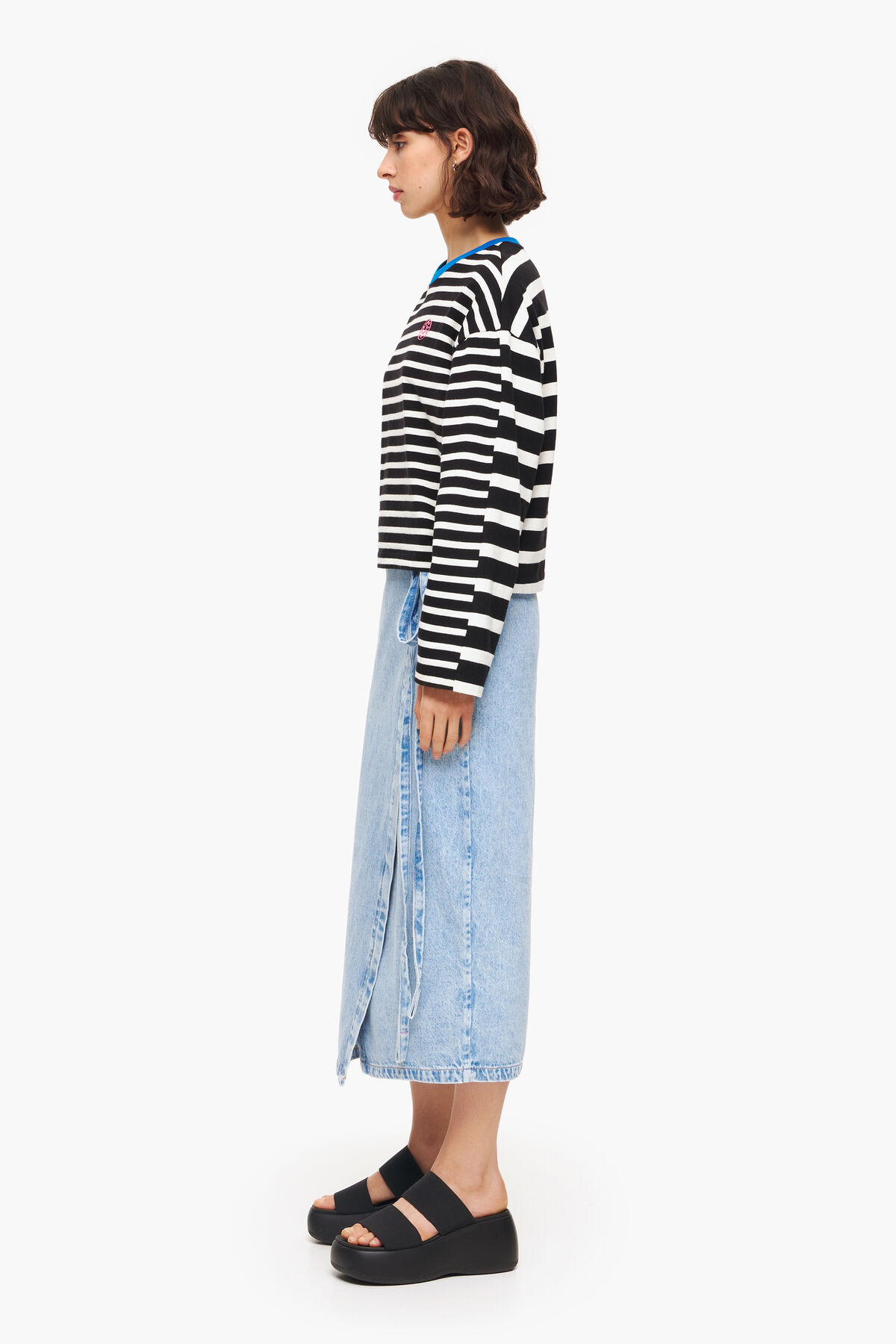 Falda pareo vaquera midi azul claro