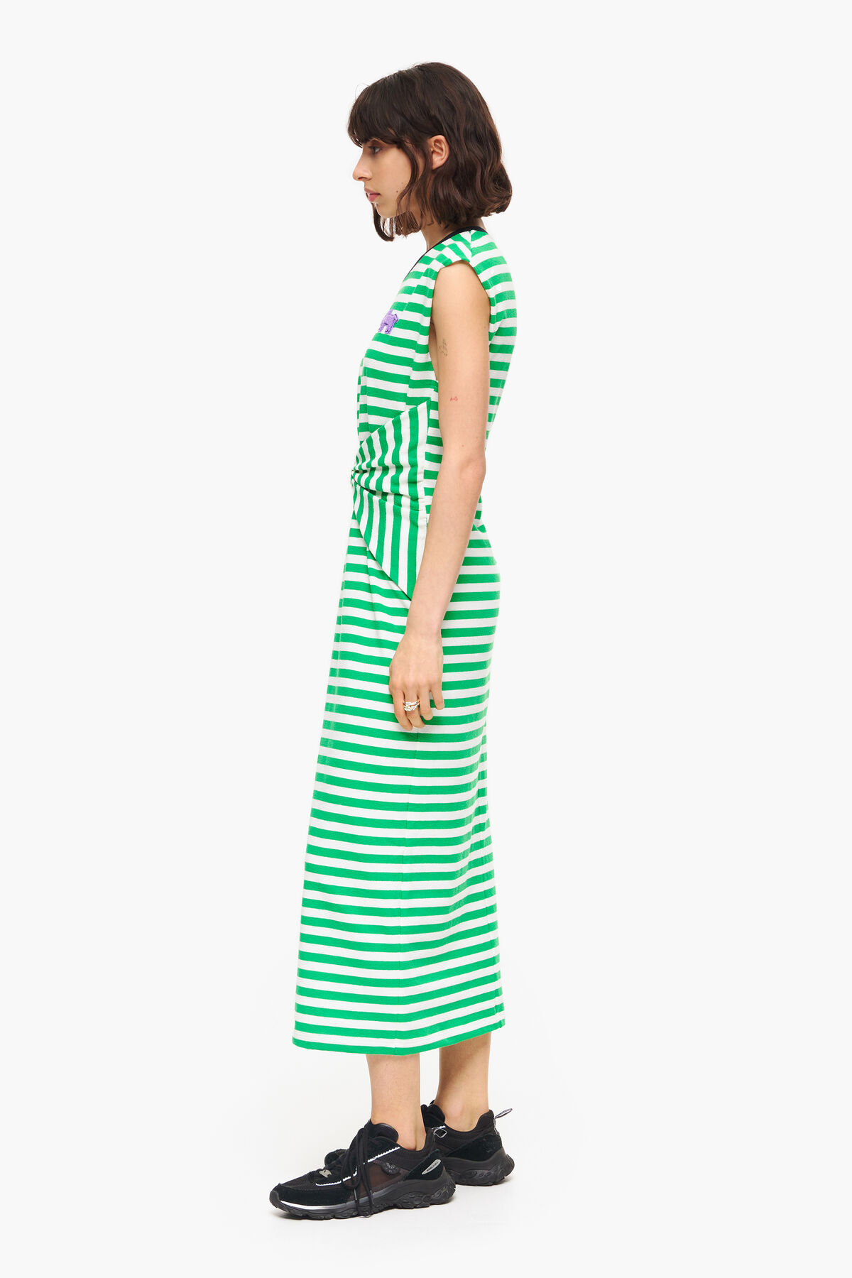 Vestido midi rayas verde