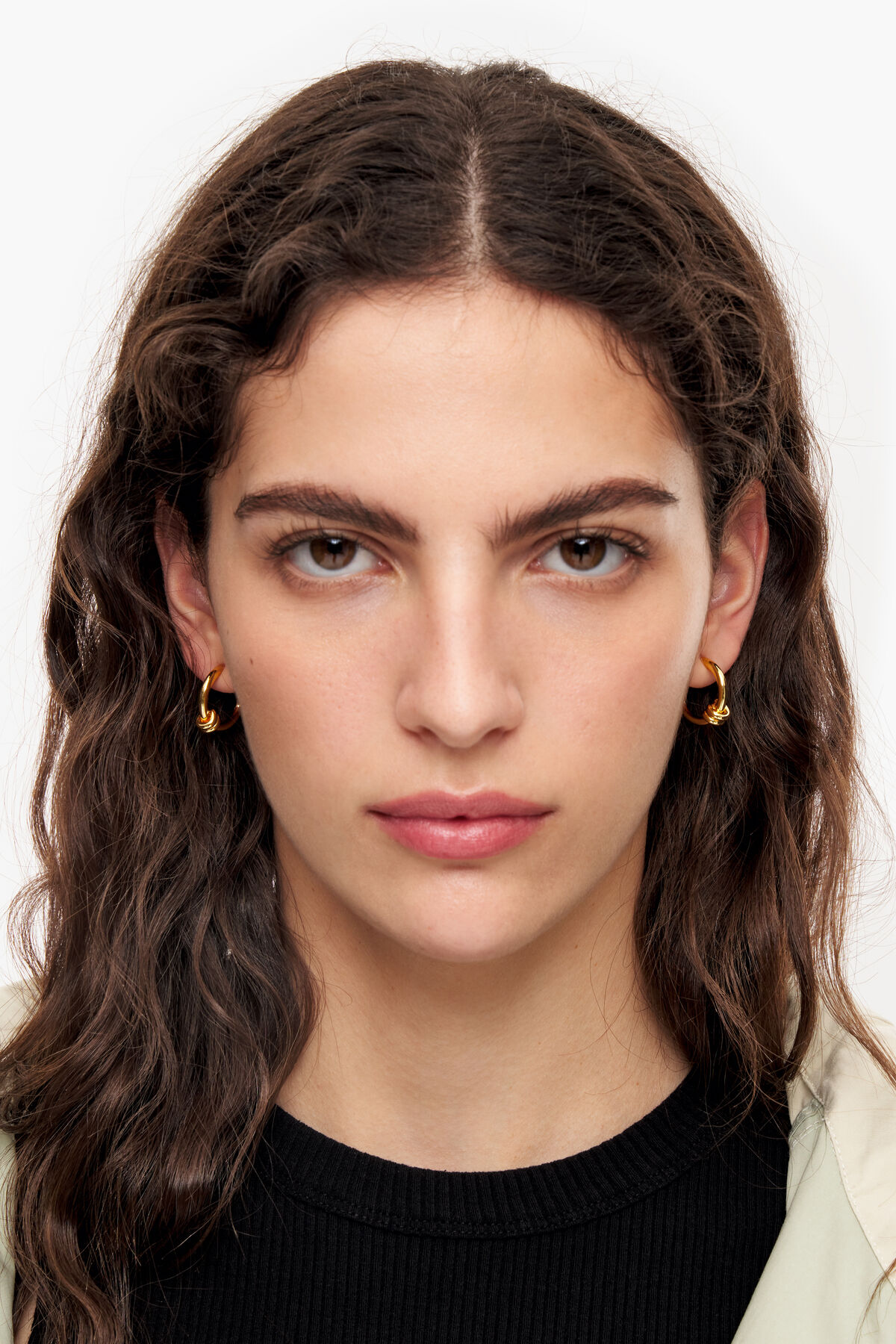 Pendientes aro mini espiral plateados