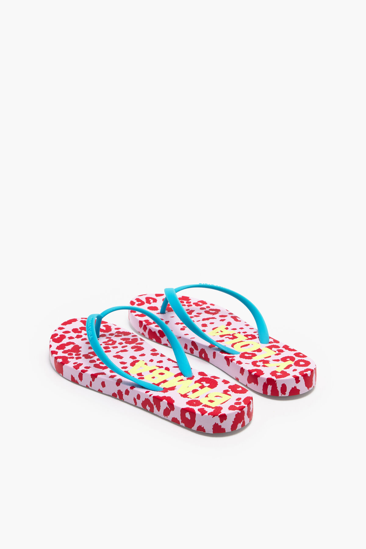 Chancla print Leopard rojo