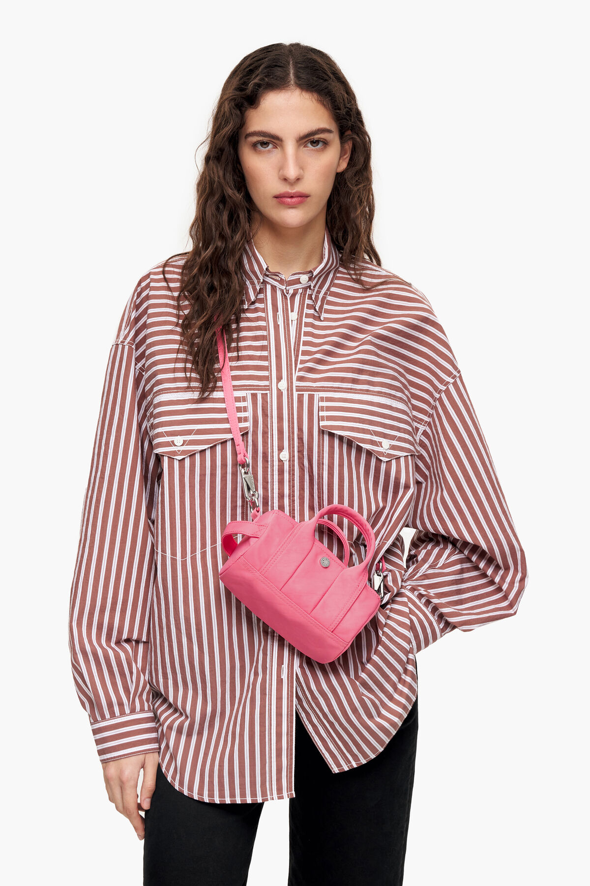 Bolso barril XS nylon rosa