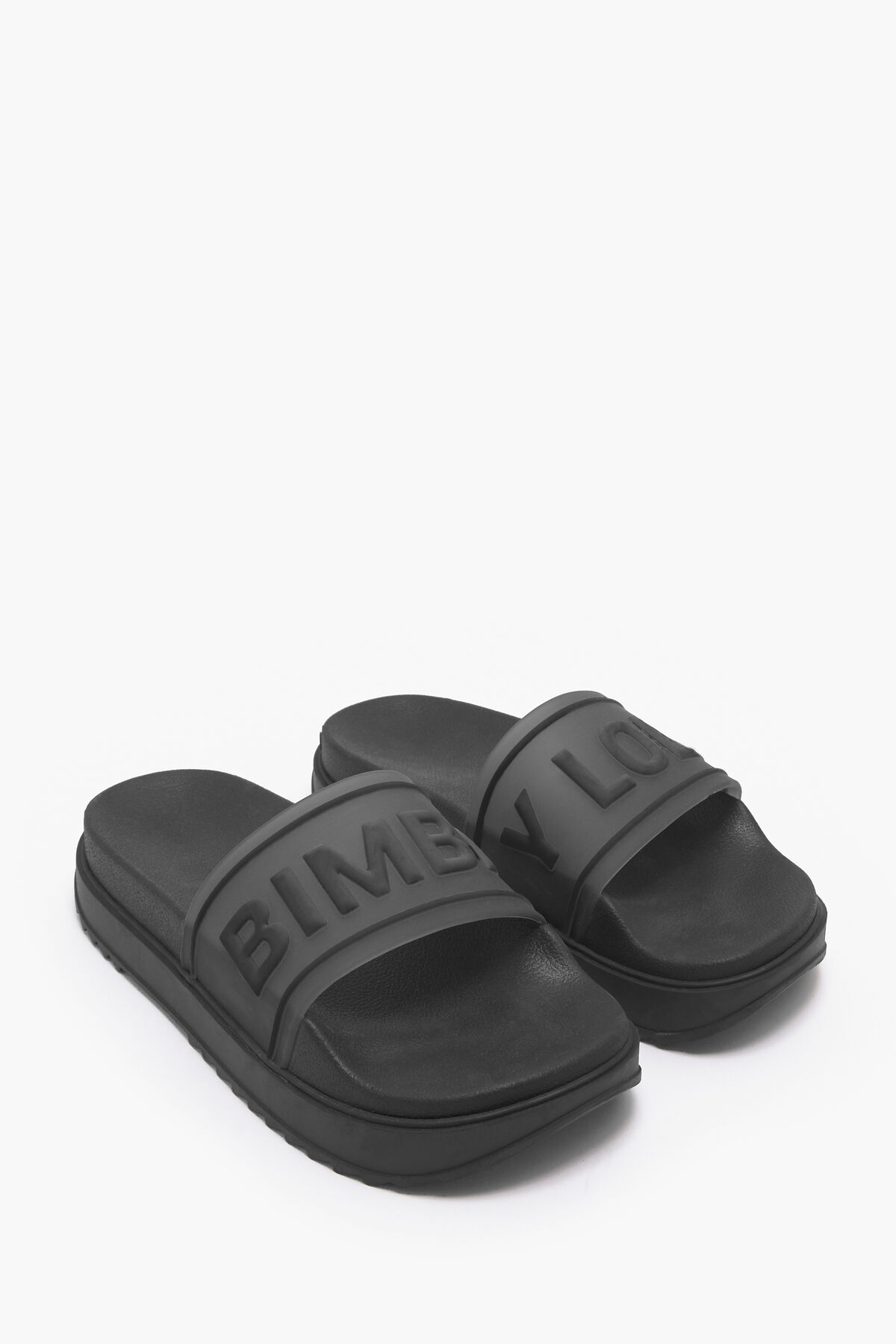 Chancla plataforma logo negra