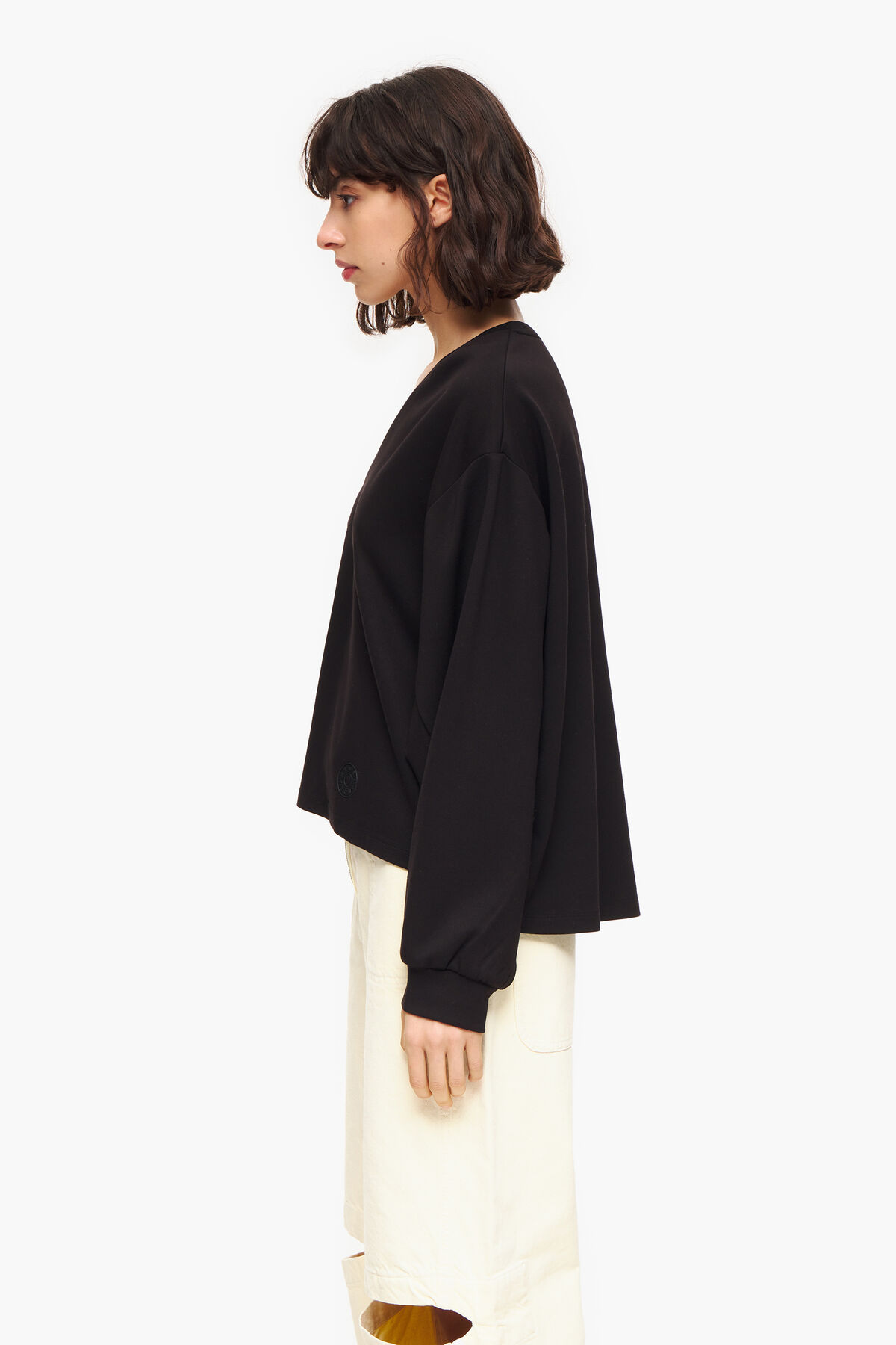 Camiseta punto roma negra