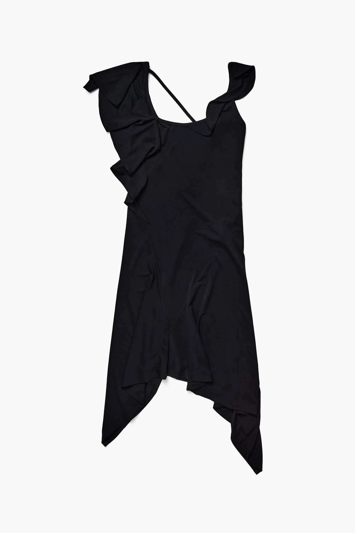 Vestido fluido asimétrico negro