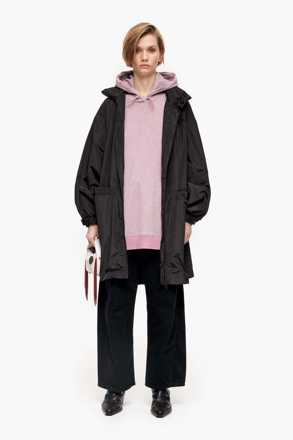 Sudadera lurex rosa claro