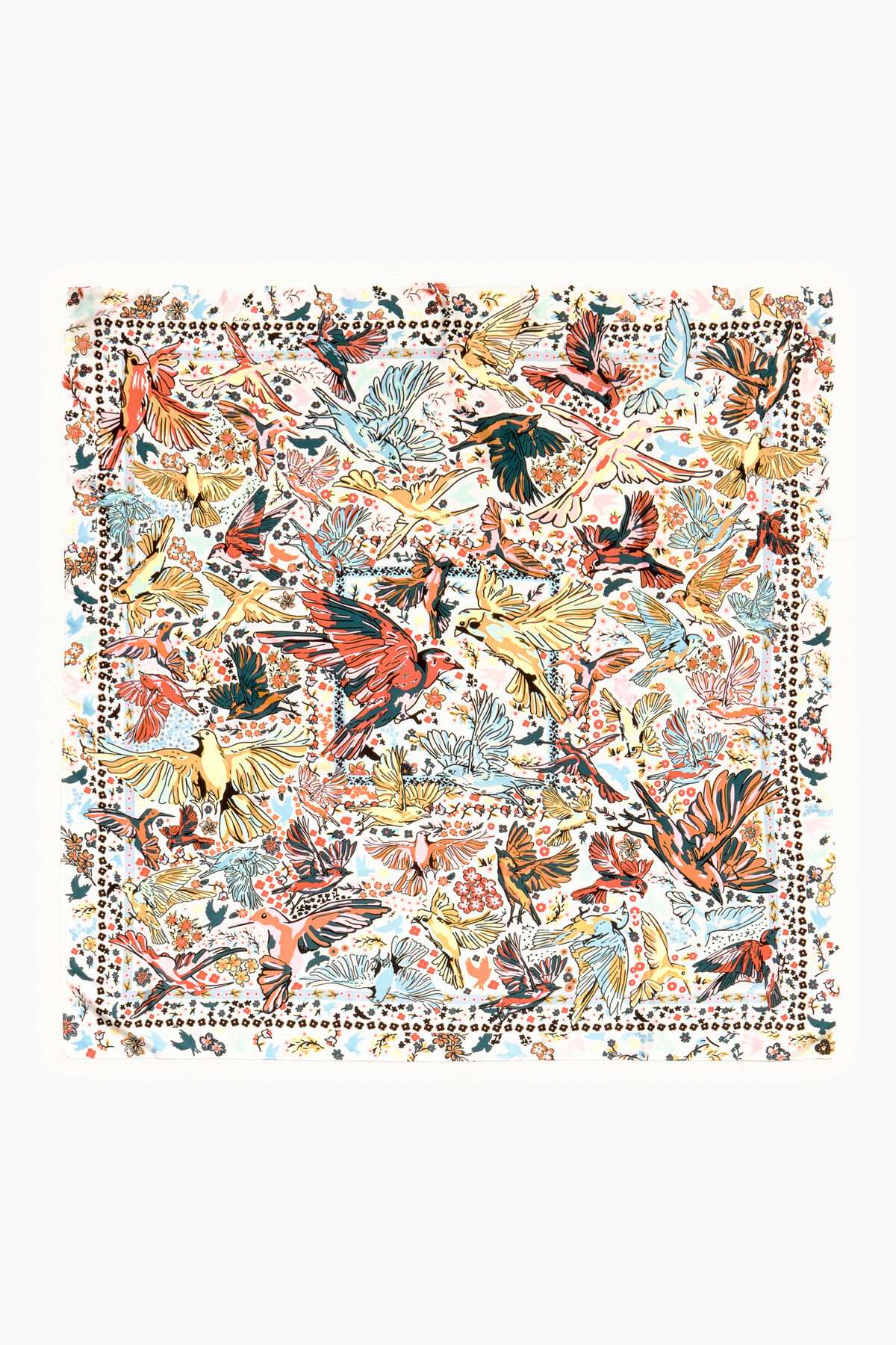 Pañuelo pájaros blanco