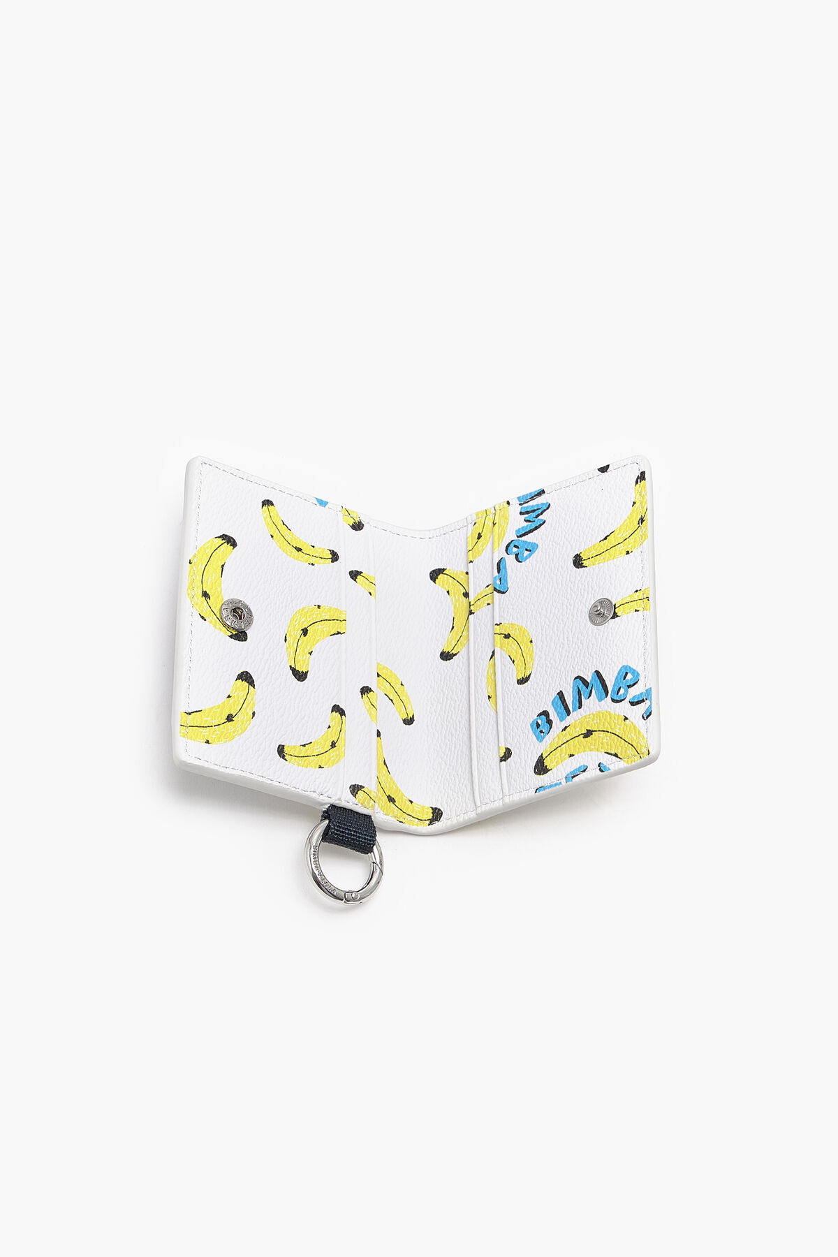 Tarjetero cuadrado textura print bananas blanco