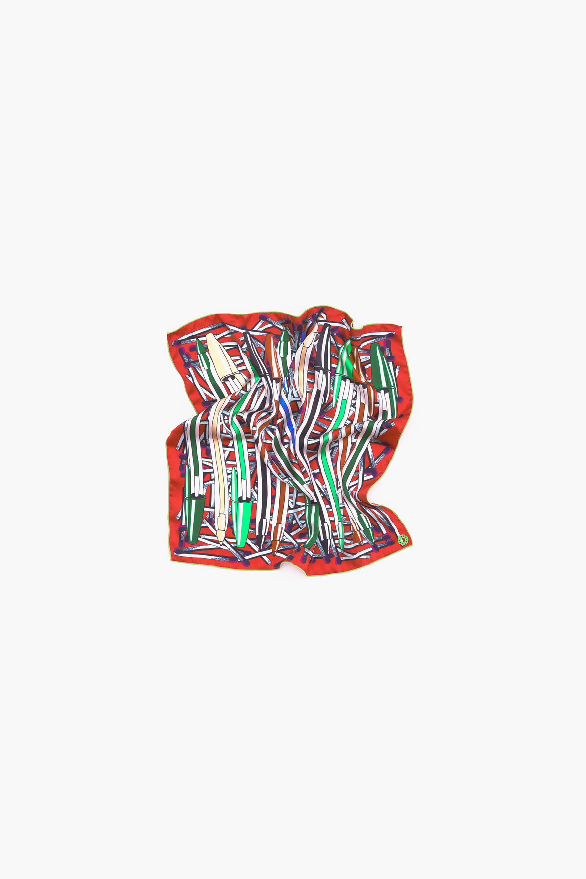 Pañuelo seda bolígrafos rojo