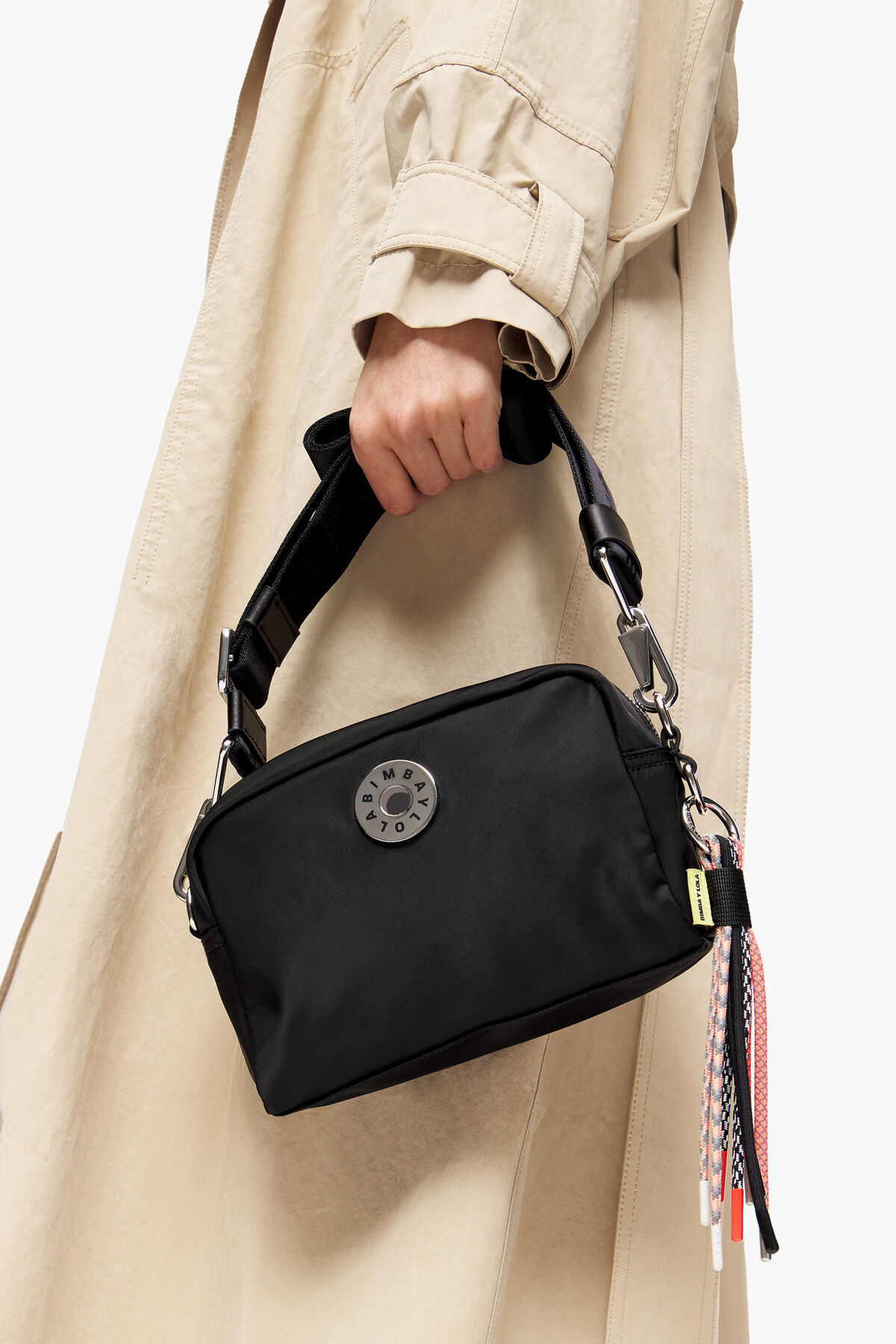 Bolso bandolera S nylon negro