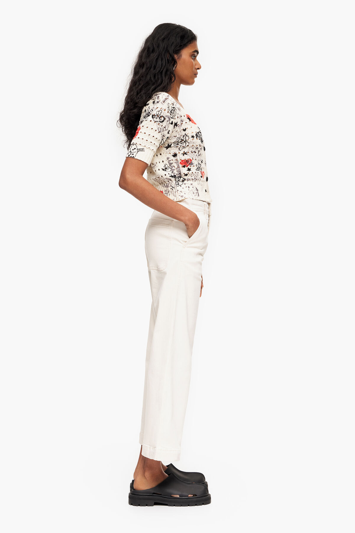 CULOTTE - Vaquero alto crema