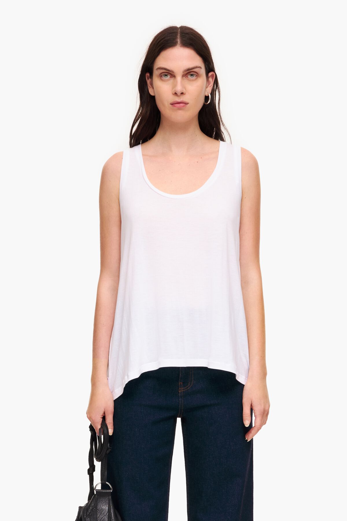 Camiseta fluida evasé blanca