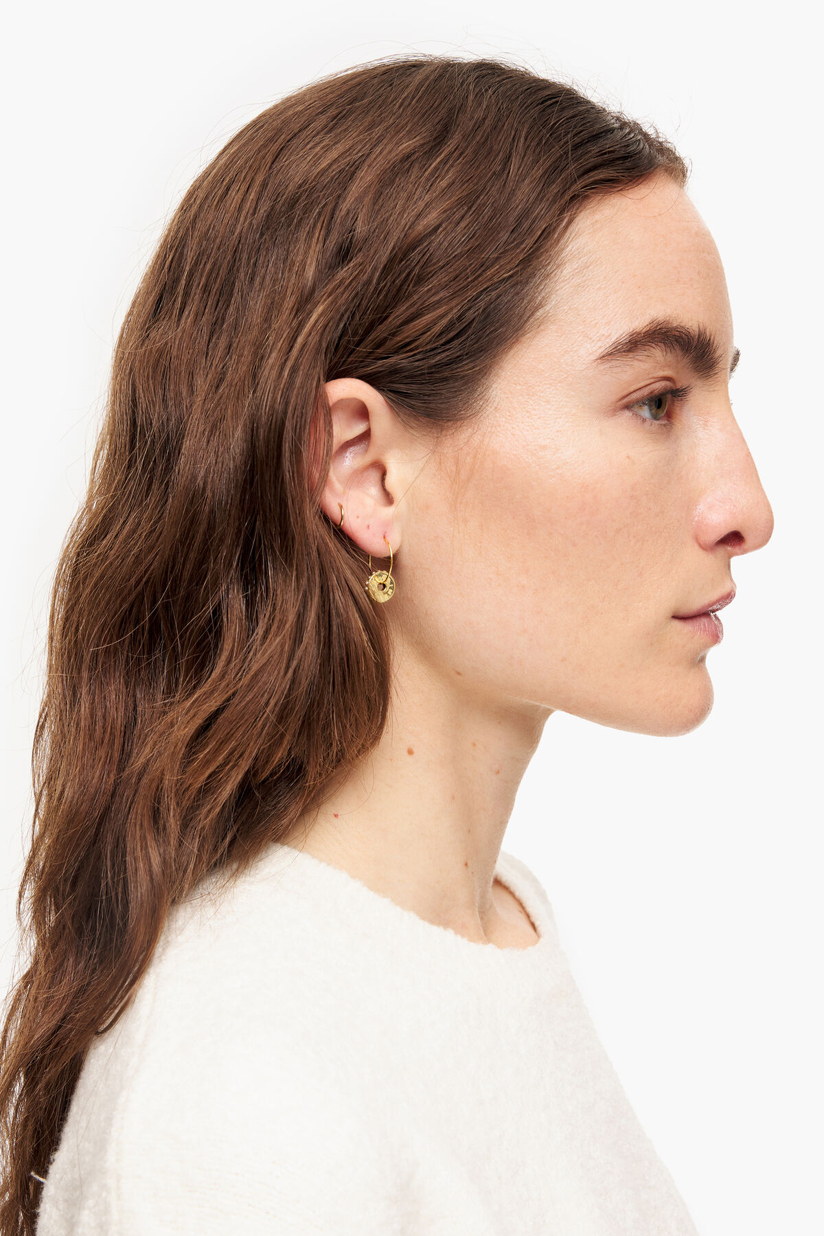 Pendientes aro pequeño cristales blancos