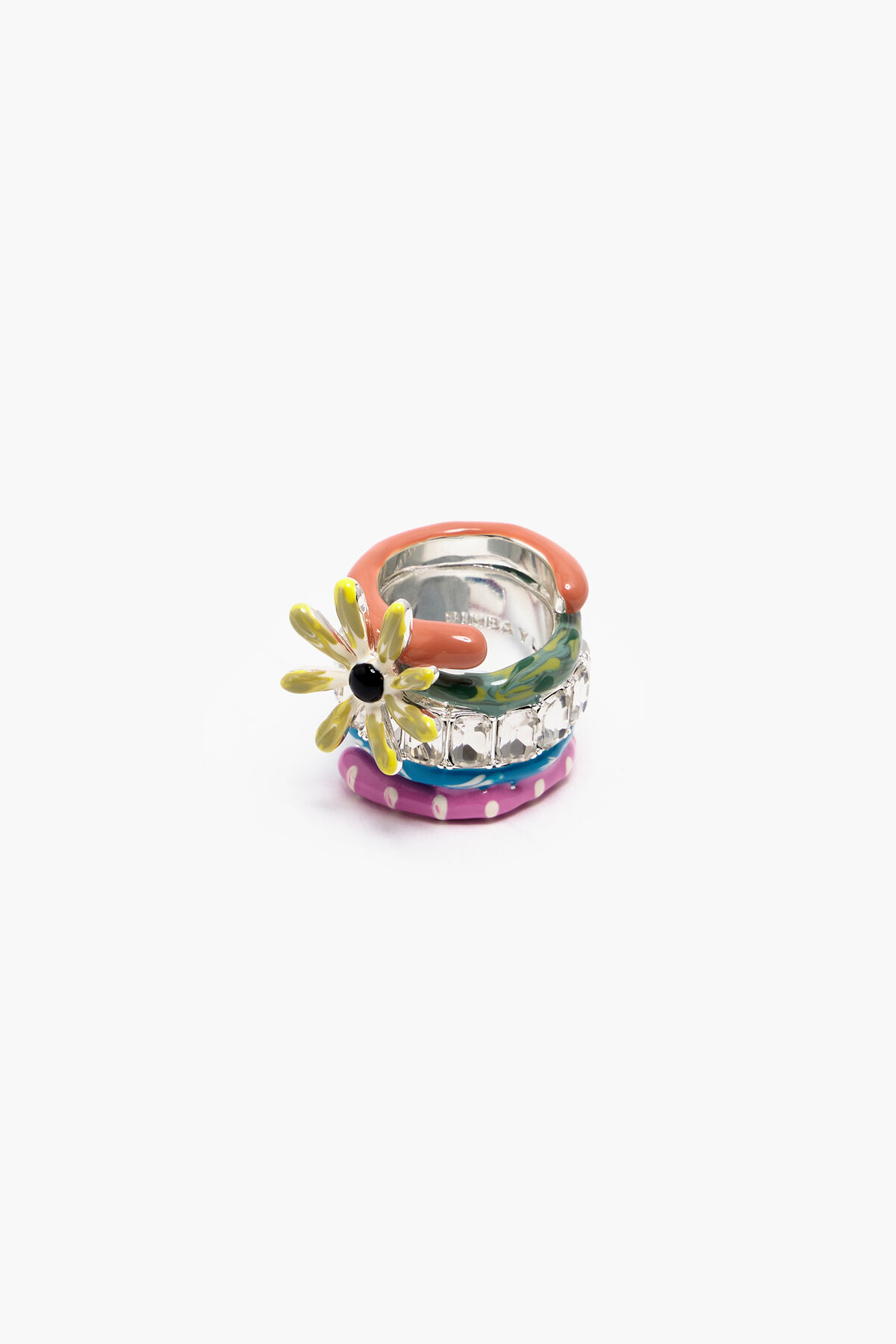 Anillo cristales esmaltes multicolores