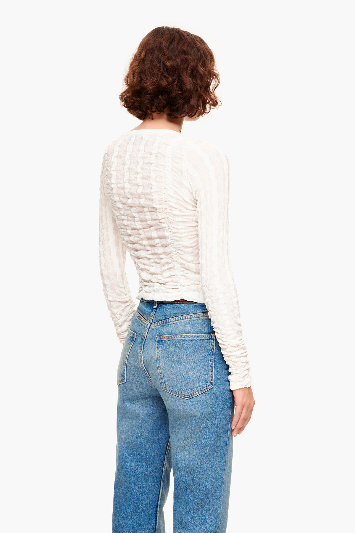 Camiseta ajustada textura marfil